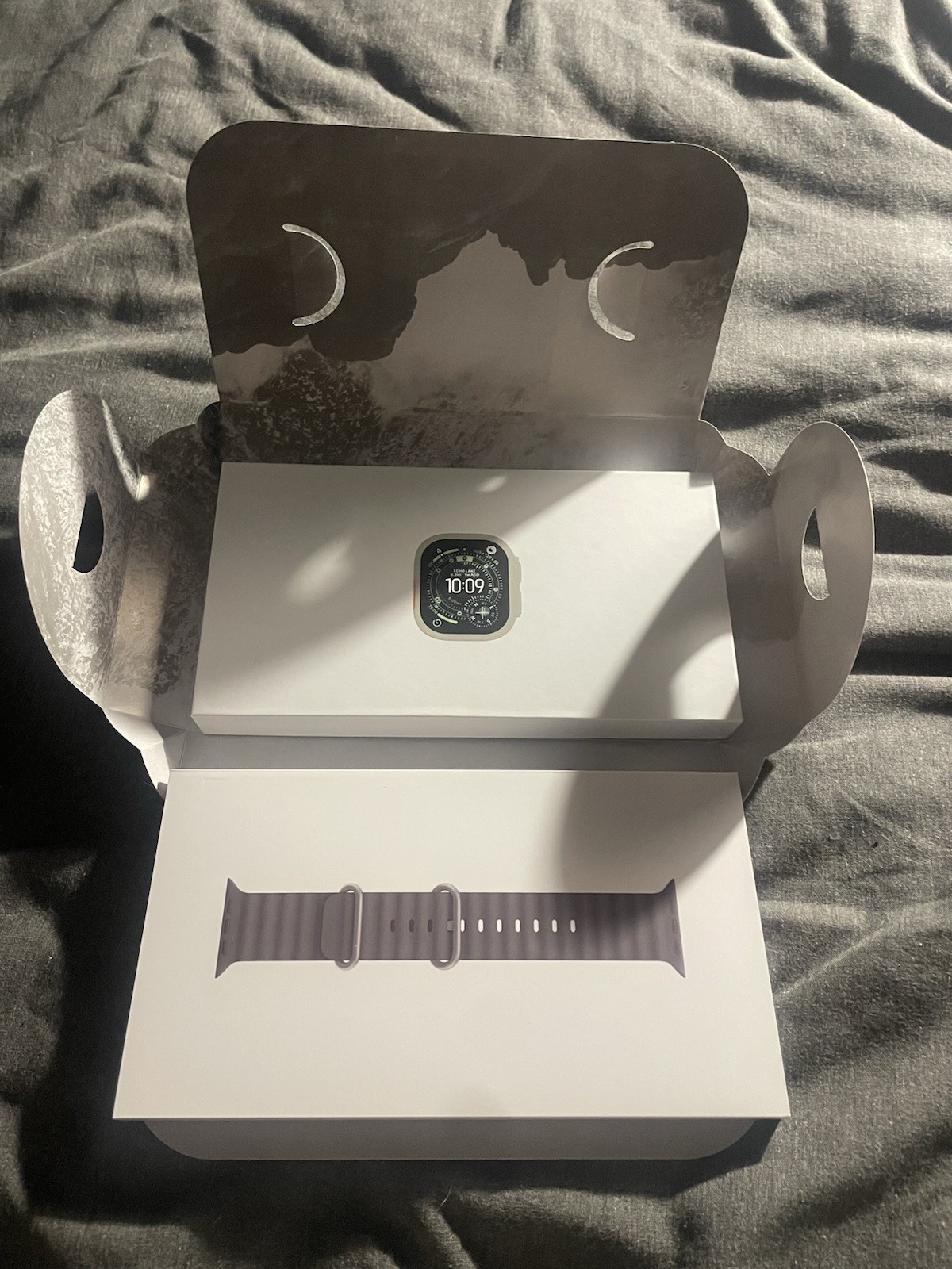 Apple Watch Ultra 2 49mm Titanium Case with Ocean Band - Blue, One Size (GPS...