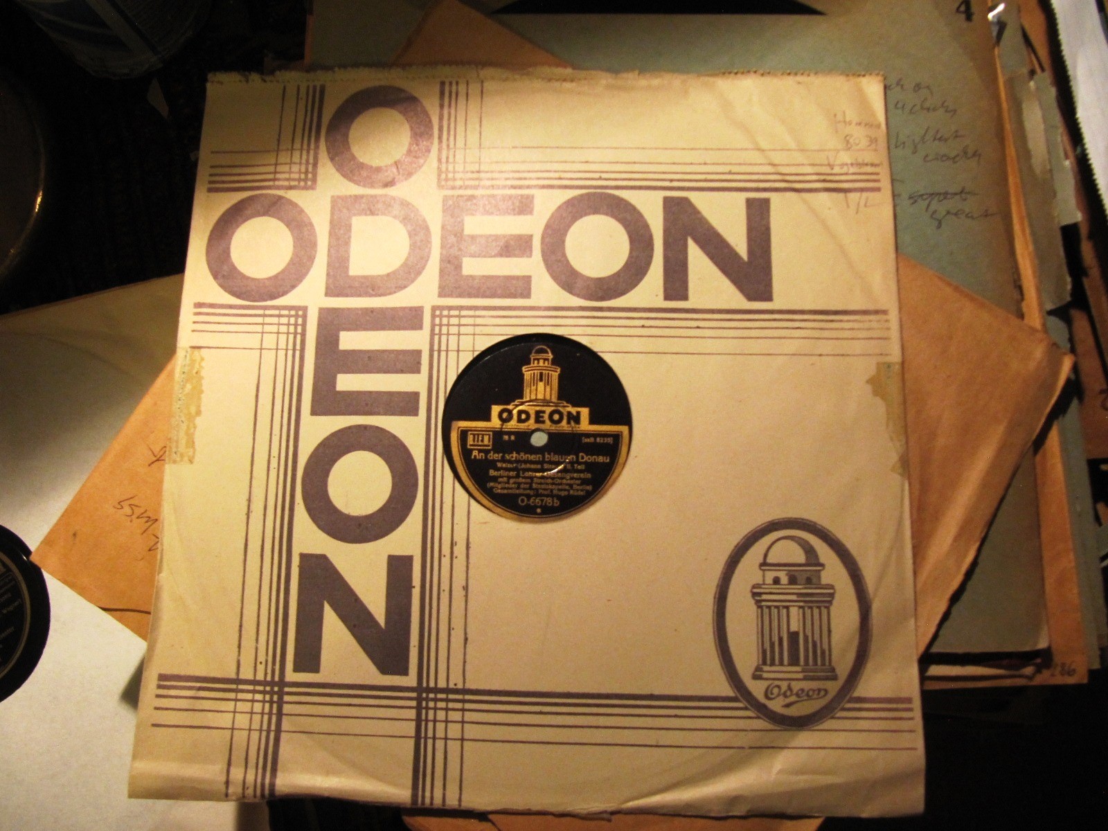 1928 Berlin Teacher Chorus Assoc Hugo Rudel Strauss Blue Danube Waltz ODEON 6678