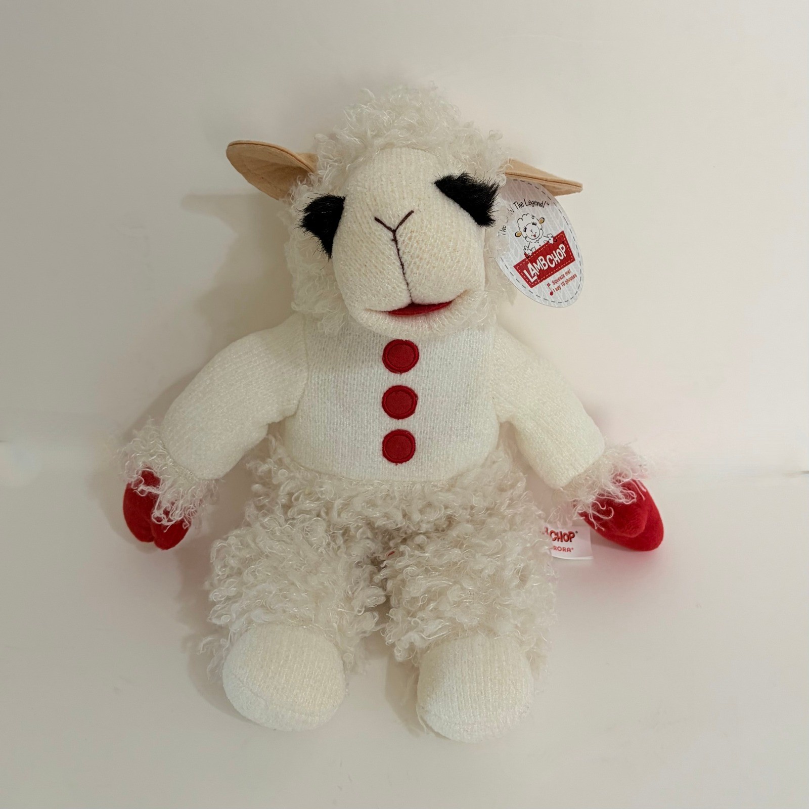 NWT!! Aurura LAMB CHOP Talking Plush Stuffed Toy Retro 2010 12" Sheep Baby Kids