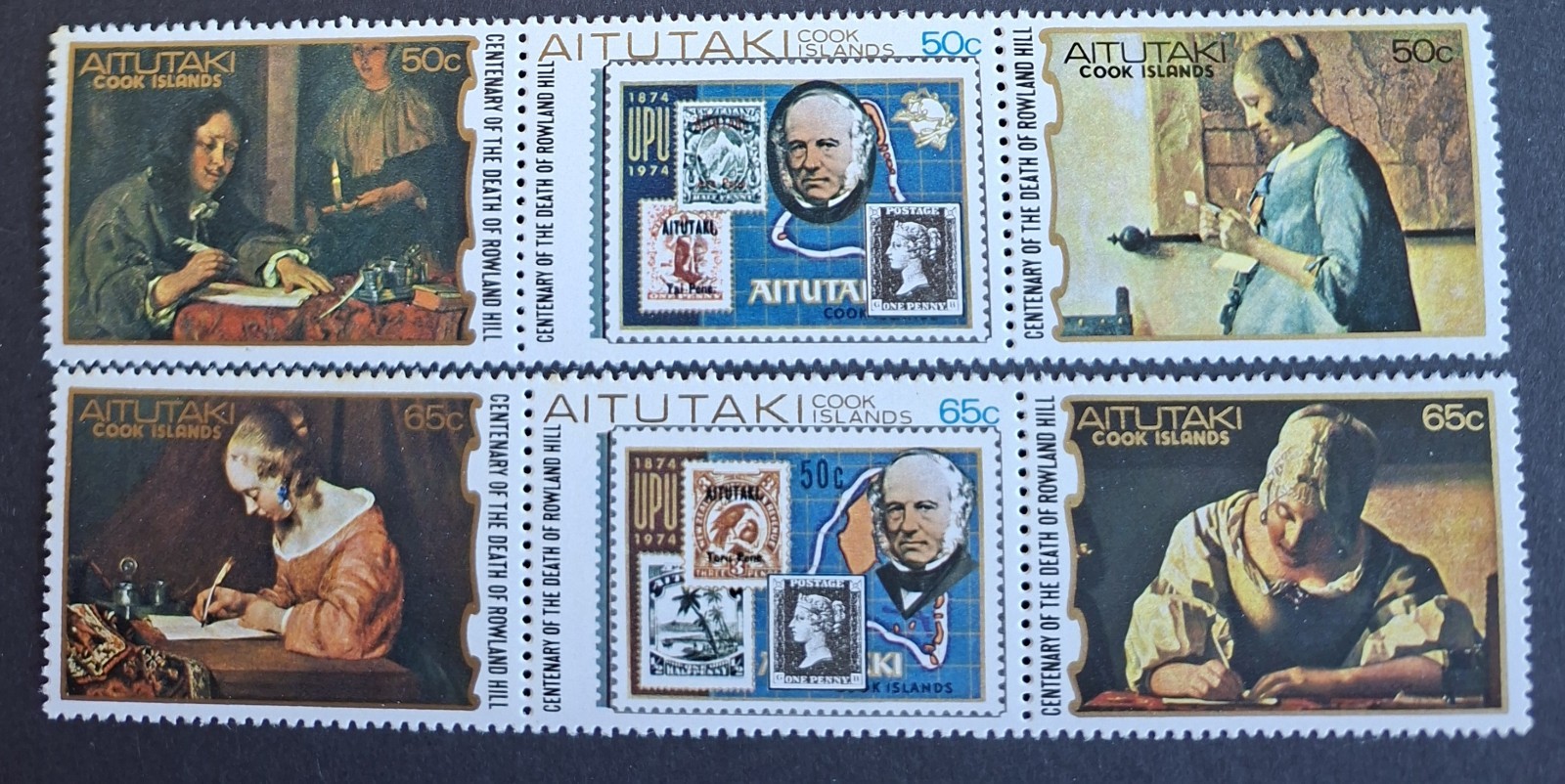 AITUTAKI -1979 UHM "DEATH OF SIR ROWLAND HILL 100th ANNIV." X 2 SETS
