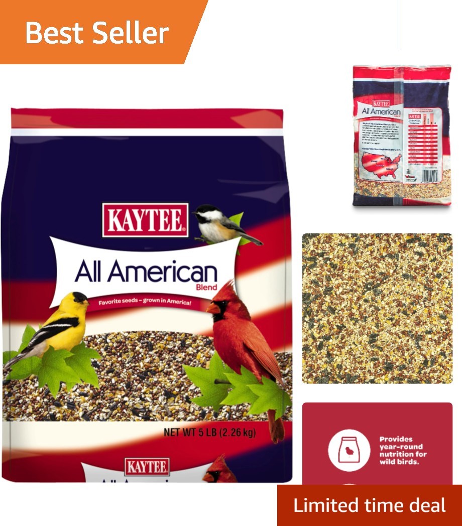 All American Wild Bird Food Seed Blend - 5 Pound, Attracts Variety of Birds