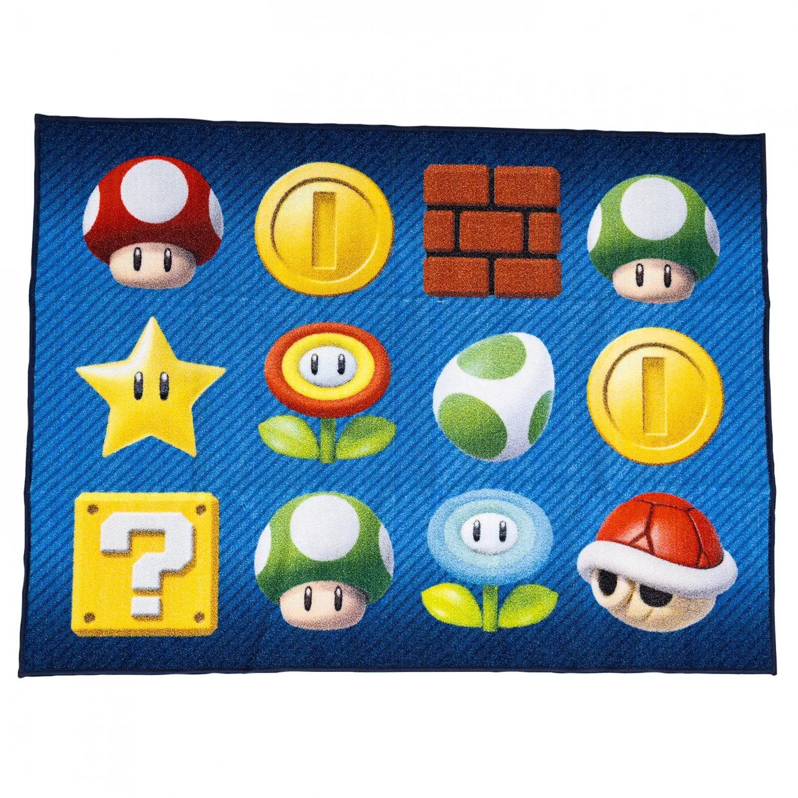 Super Mario Bros. Power Up Area Rug Blue