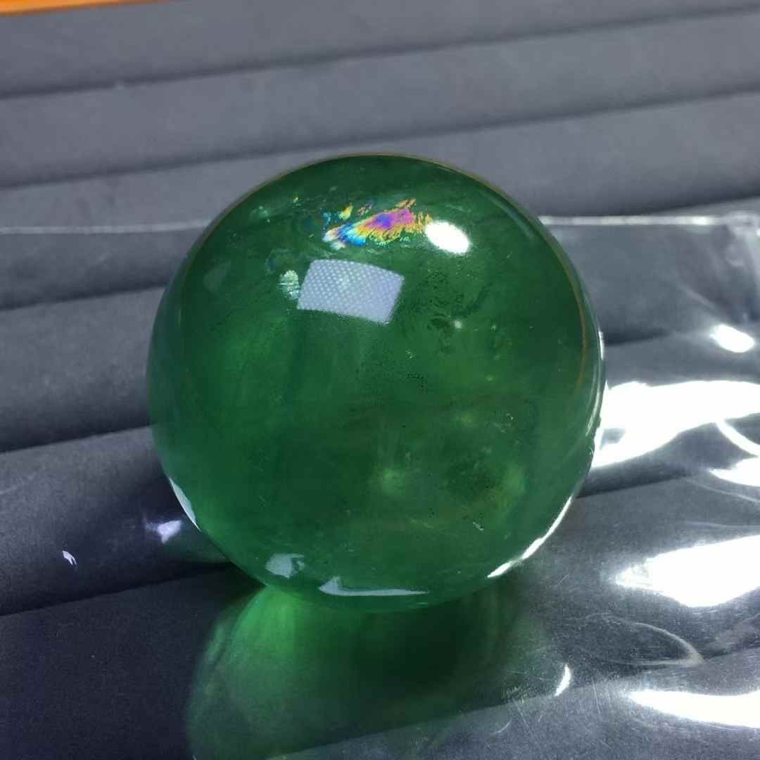 48.2mm Natural green fluorite crystal ball Sphere Quartz Healing Reiki energy