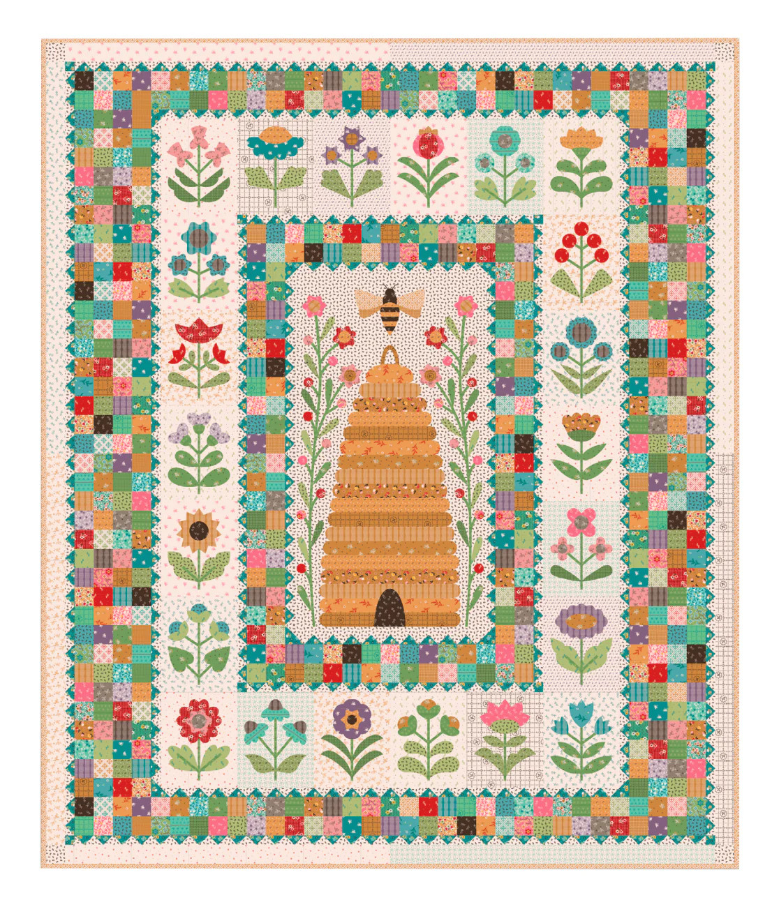 Honey Bee Garden Quilt Fabric Kit by Lori Holt