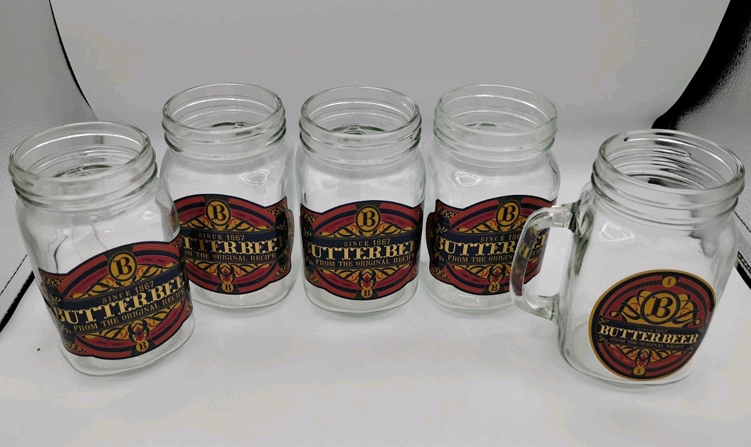 Set Of 5 Harry Potter World Butterbeer Glass Mugs