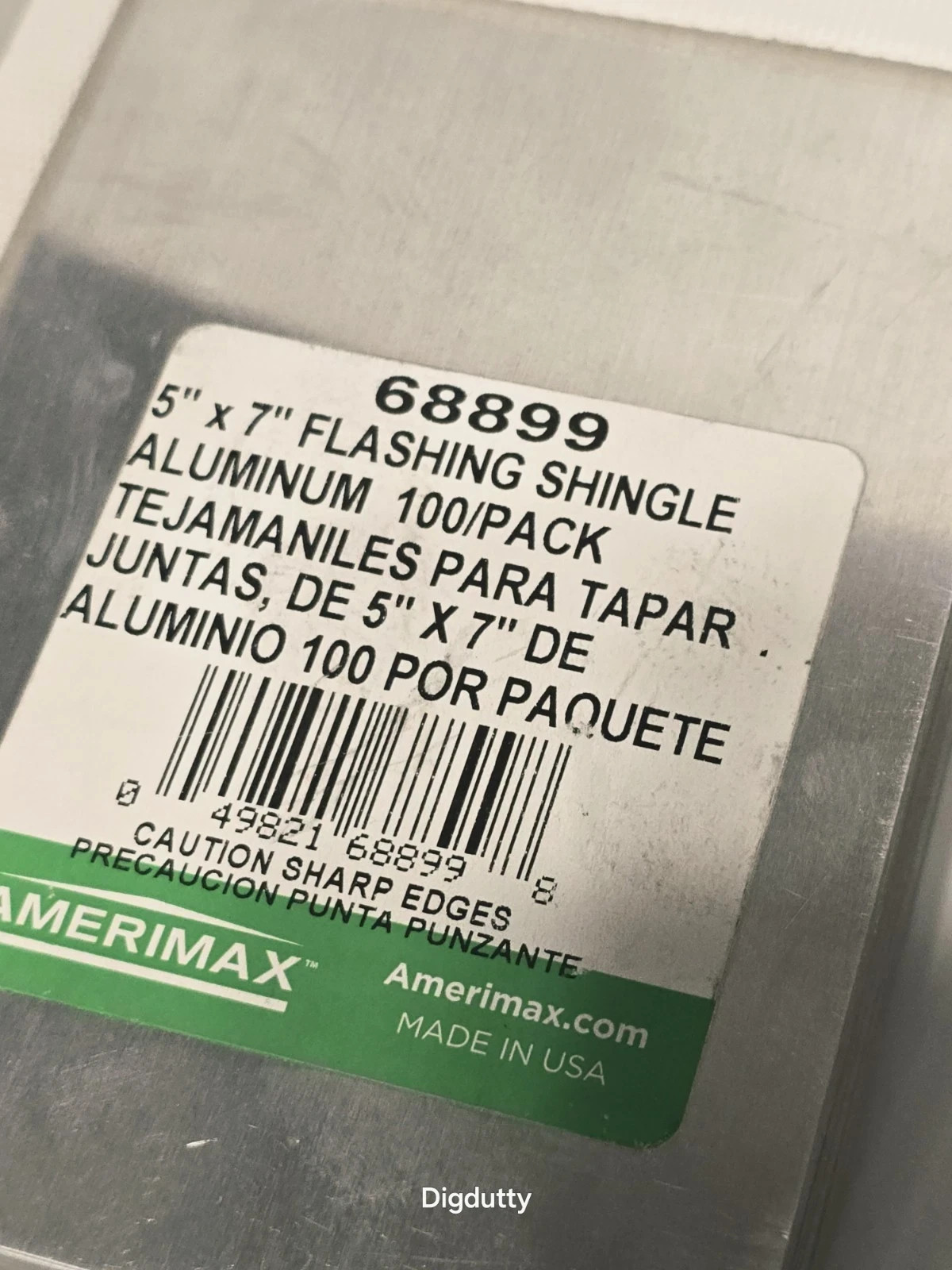 AMERIMAX 100 pcs pack 5"x7" Aluminum Roof Flashing, NEW, #68899