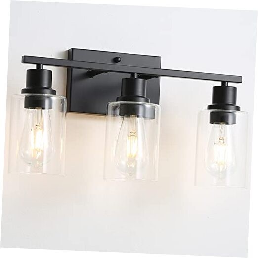 Bathroom Vanity Light Fixtures, 3-Light Matte Black Bathroom Black 3-Light