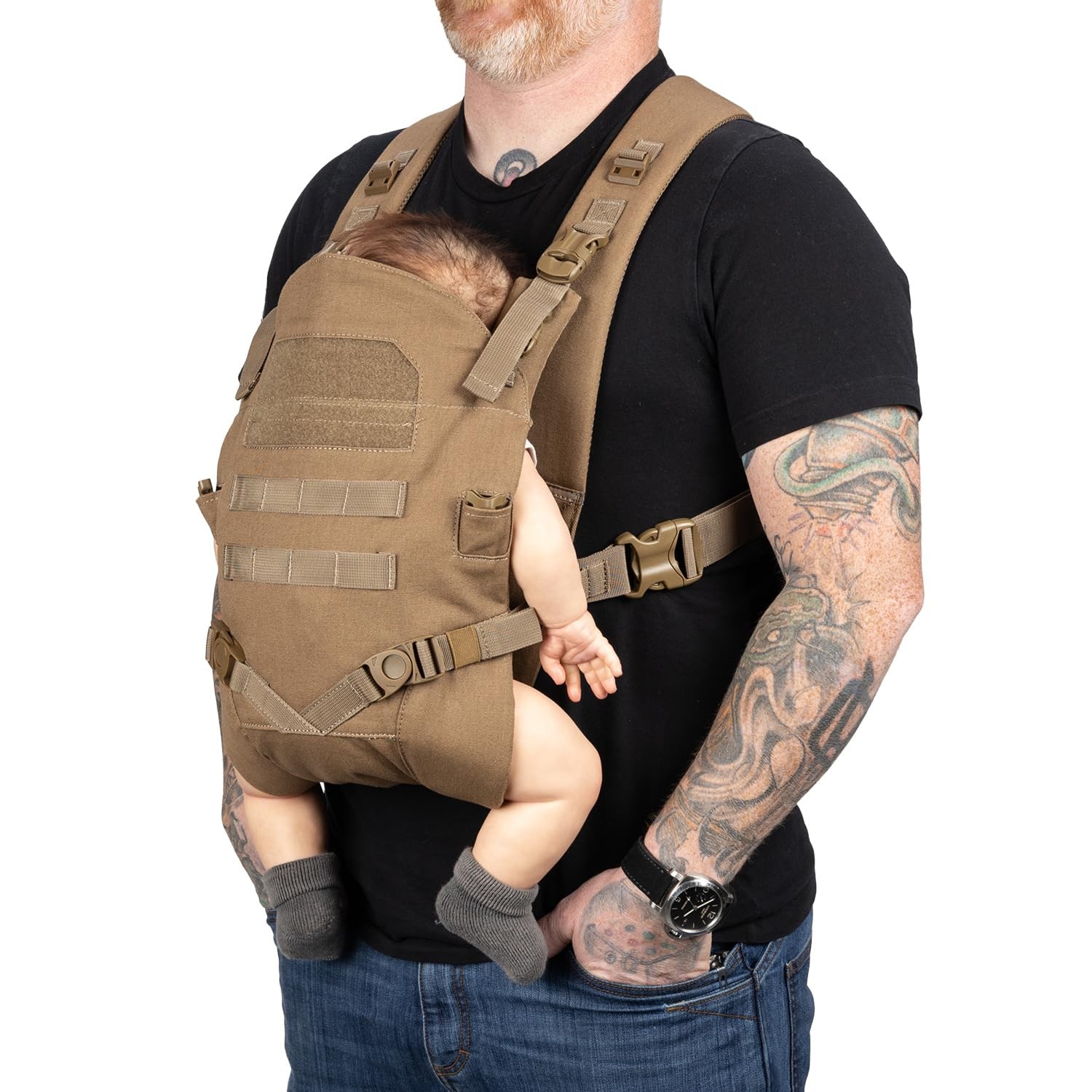 Tactical Baby Carrier for Dads – Ergonomic, Hip Healthy & Comfortable for Inf...