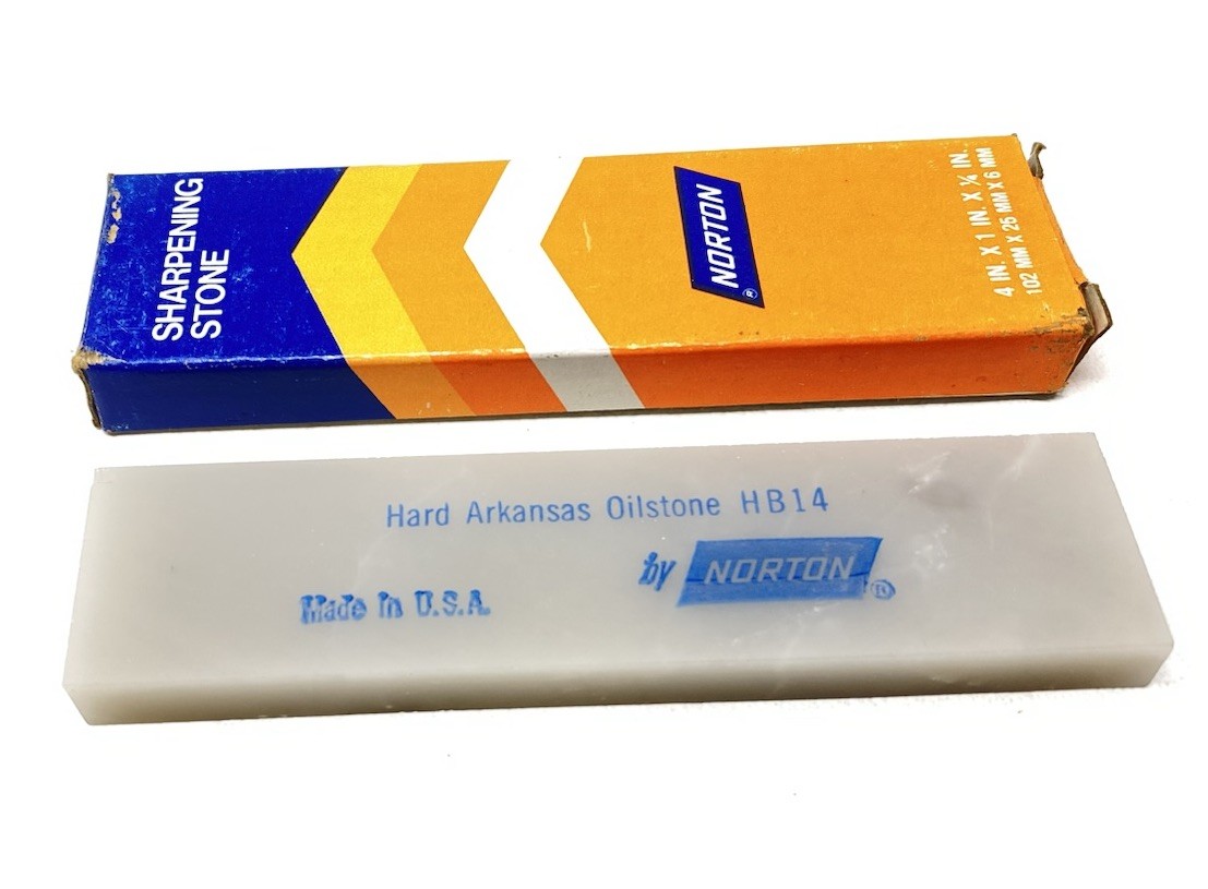 VTG Norton Translucent Hard Arkansas Oilstone HB14 4x1 Sharpening Stone Penknife