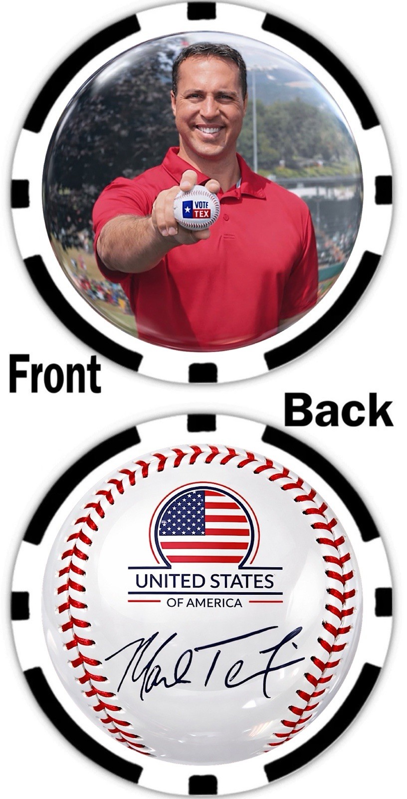 MARK TEIXEIRA - US CONGRESS/ YANKEES - POKER CHIP/BALL MARKER ***SIGNED***