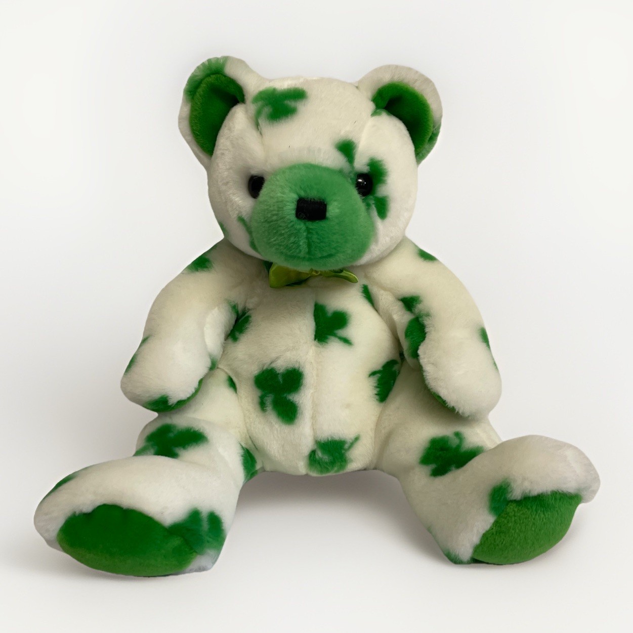 TY Beanie Buddy 2002 Clover The St. Patrick’s Day Bear 13” Bear