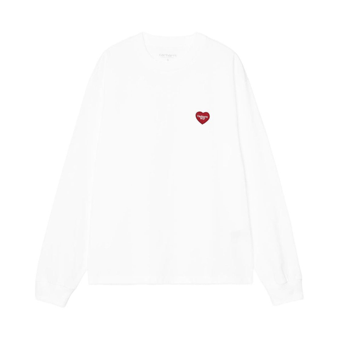 Carhartt WIP Long Sleeve Heart Patch T-Shirt White Red W