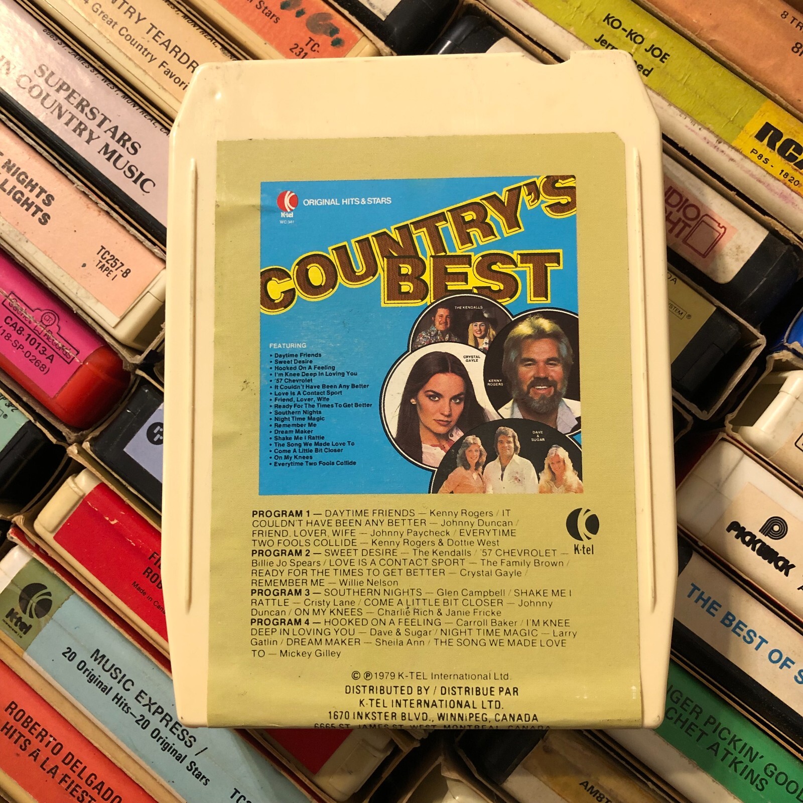 (K-Tel) Country's Best Original hits and Stars 1979, Lear Jet Stereo 8 Track CND