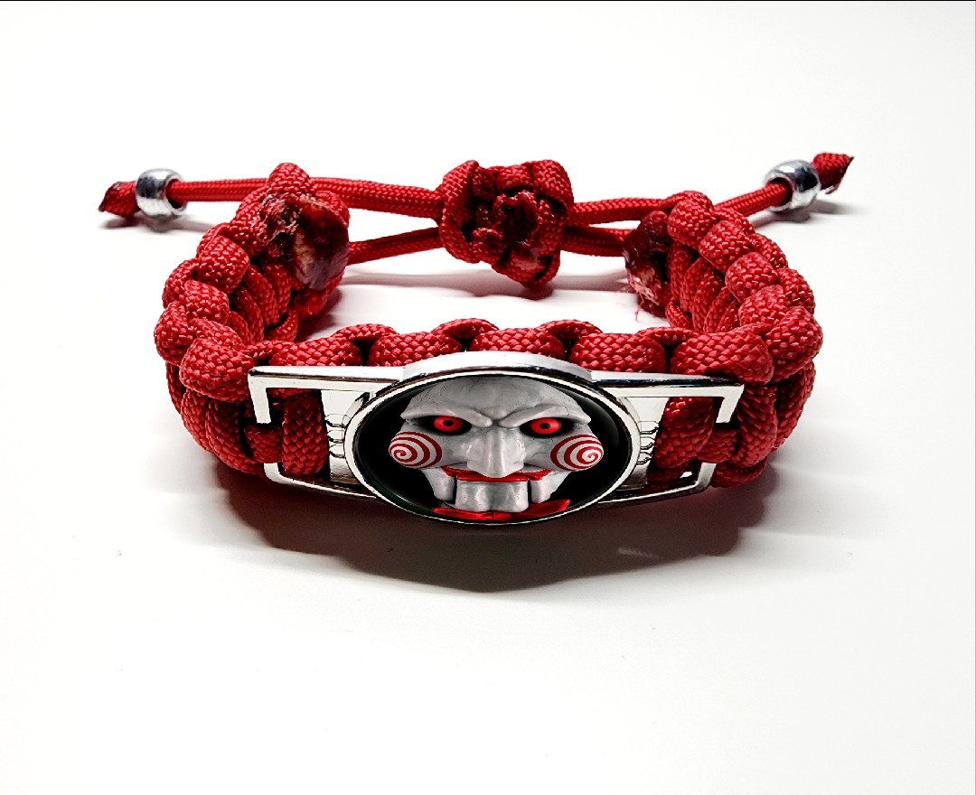 Saw Horror Movie Villain Jigsaw Adjustable Charm Bracelet Saw Enthusiast 
