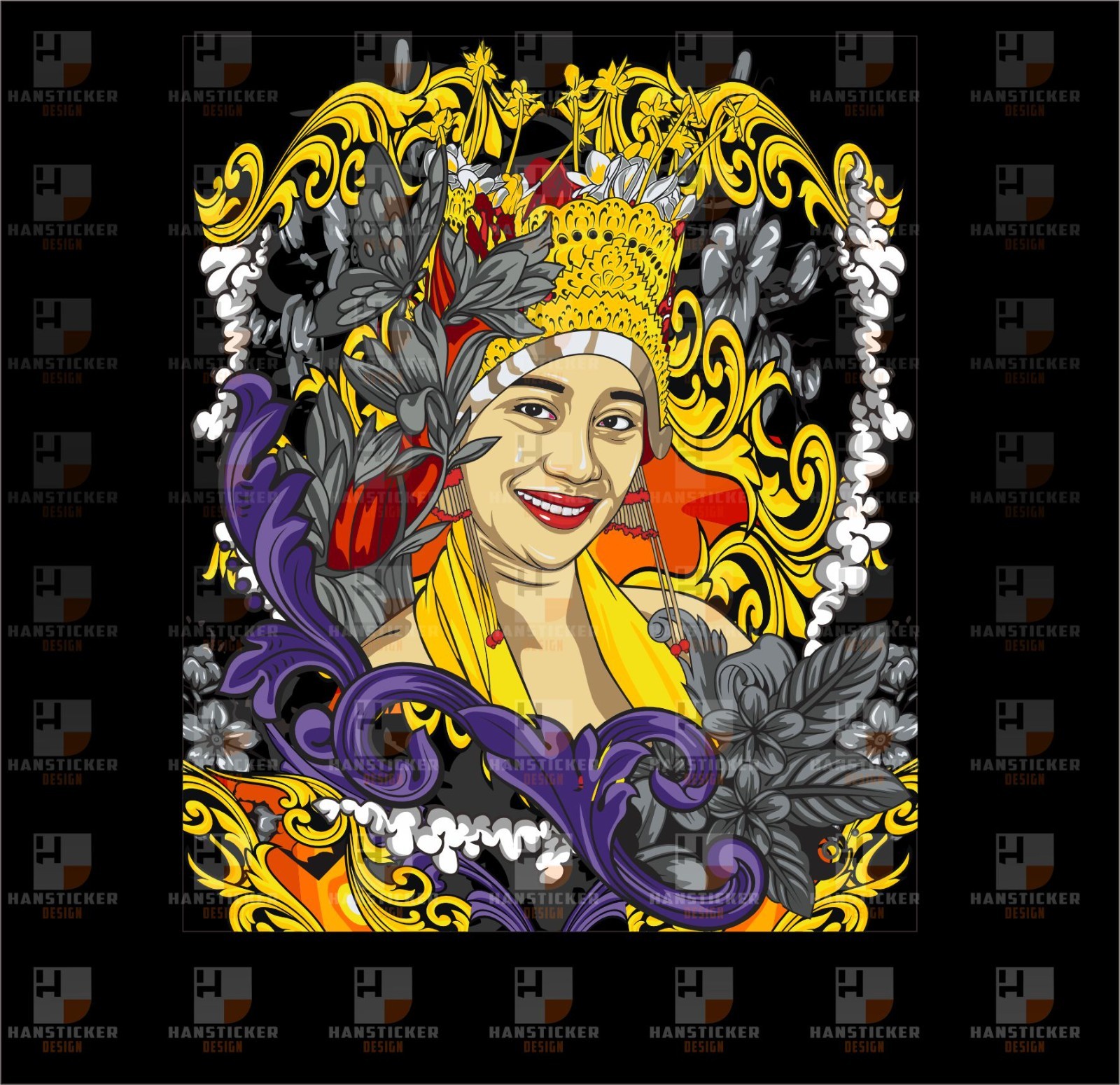 vector logo designs Original Balinese Character Animation Design – High-Quality