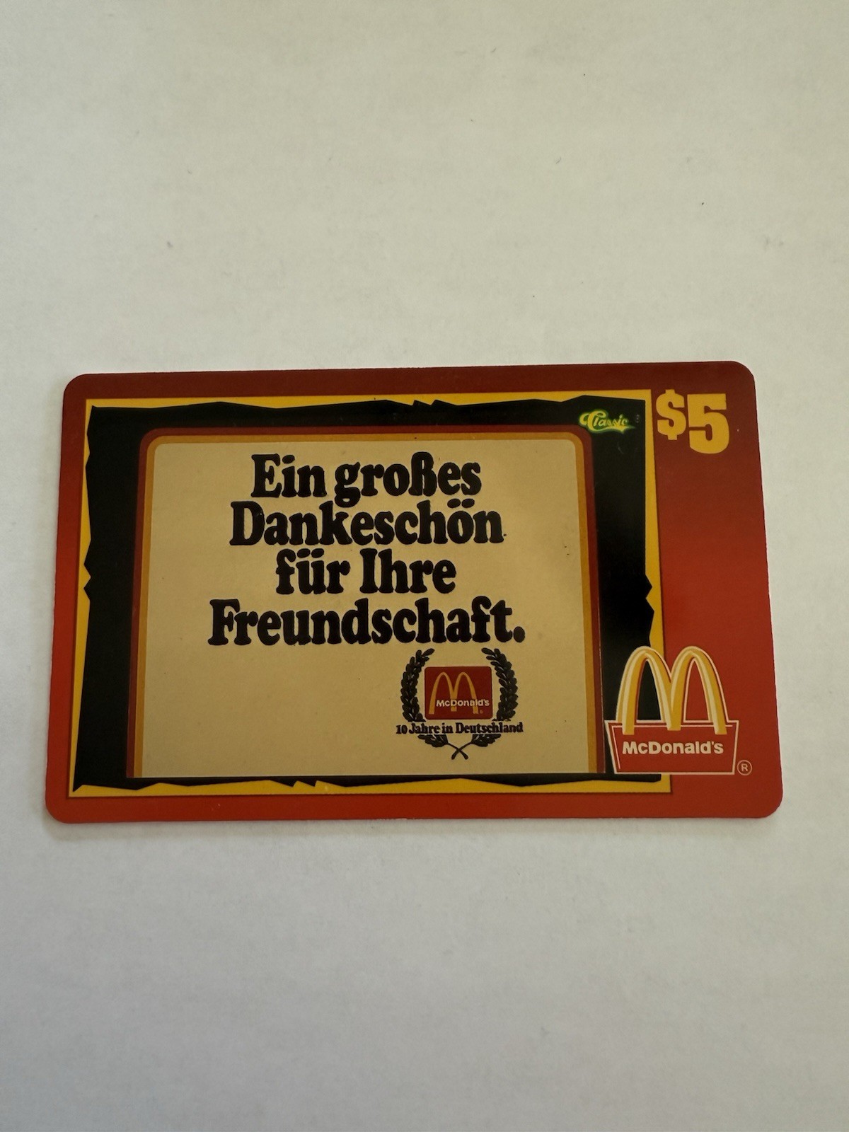 1996 Classic/Sprint McDonald's $5 Phone Card #MC19PC  Unscratched