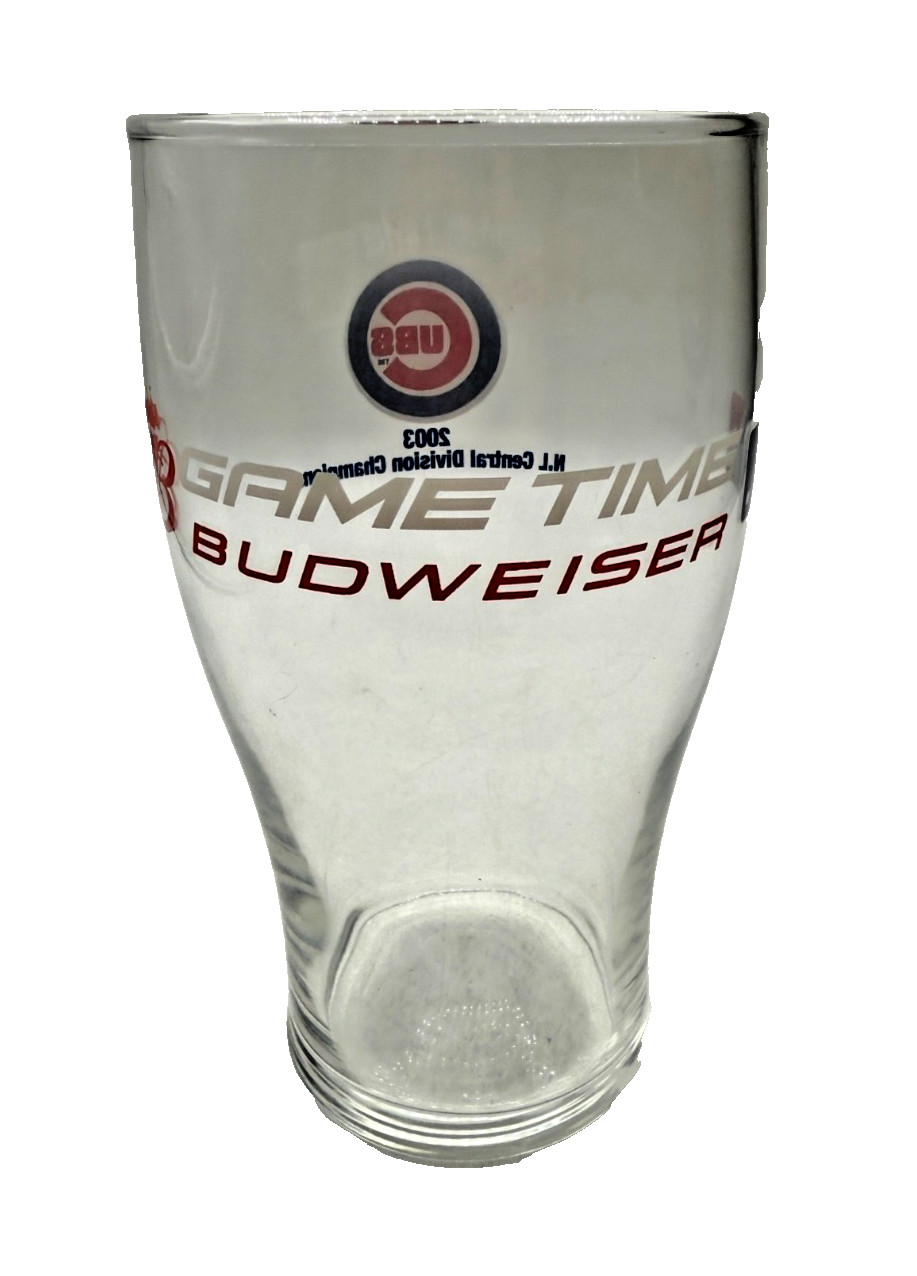 Chicago Cubs 2003 N.L. Central Division Champions Budweiser Pint Glass 16 oz