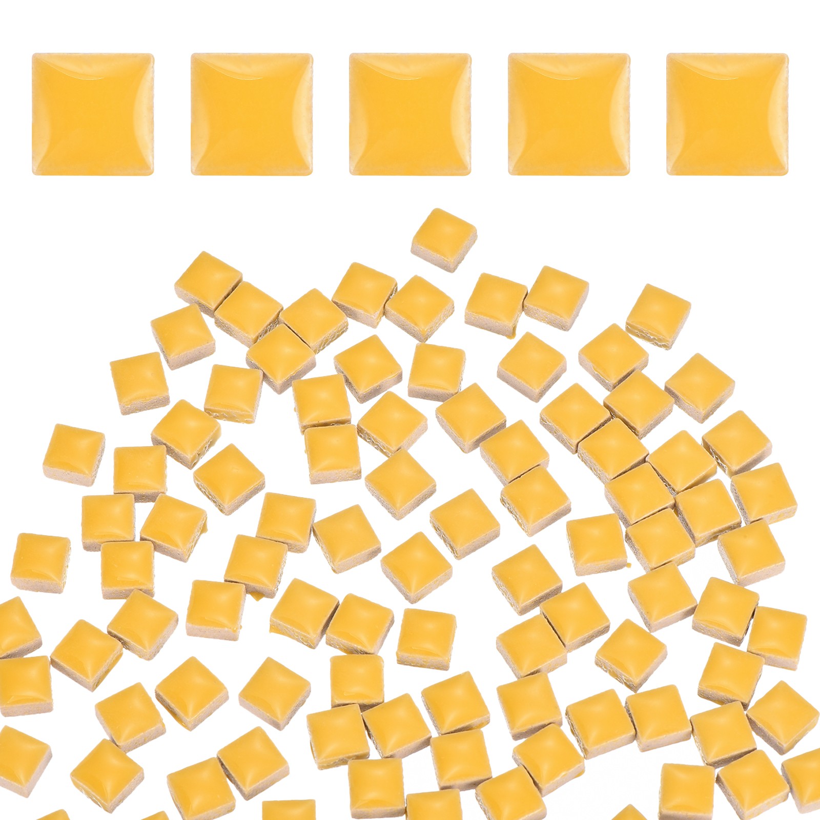 Mosaic Tiles for Crafts 0.44 LB Glazed, 0.4x0.4" Orange Ceramic Mosaic