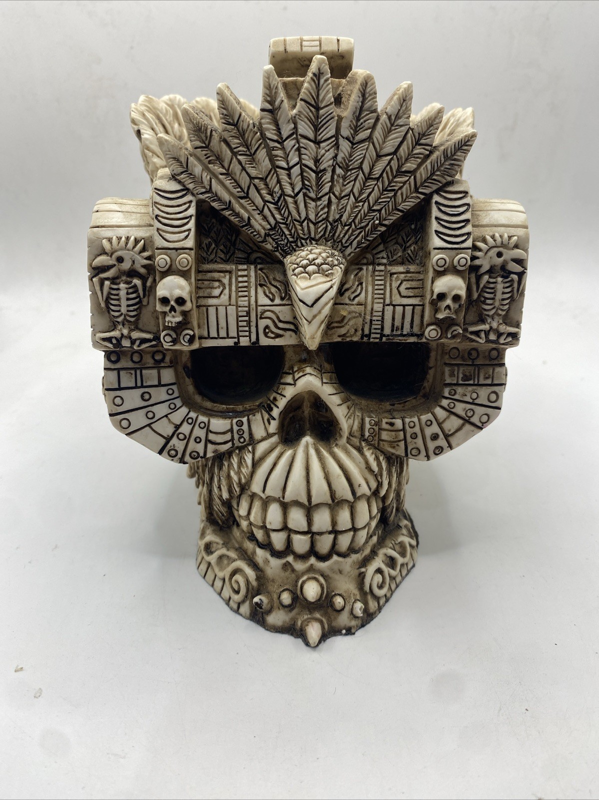 Ebros Aztec Empire Emperor Montezuma Skull Statue Tenochtitlan King Moctezuma