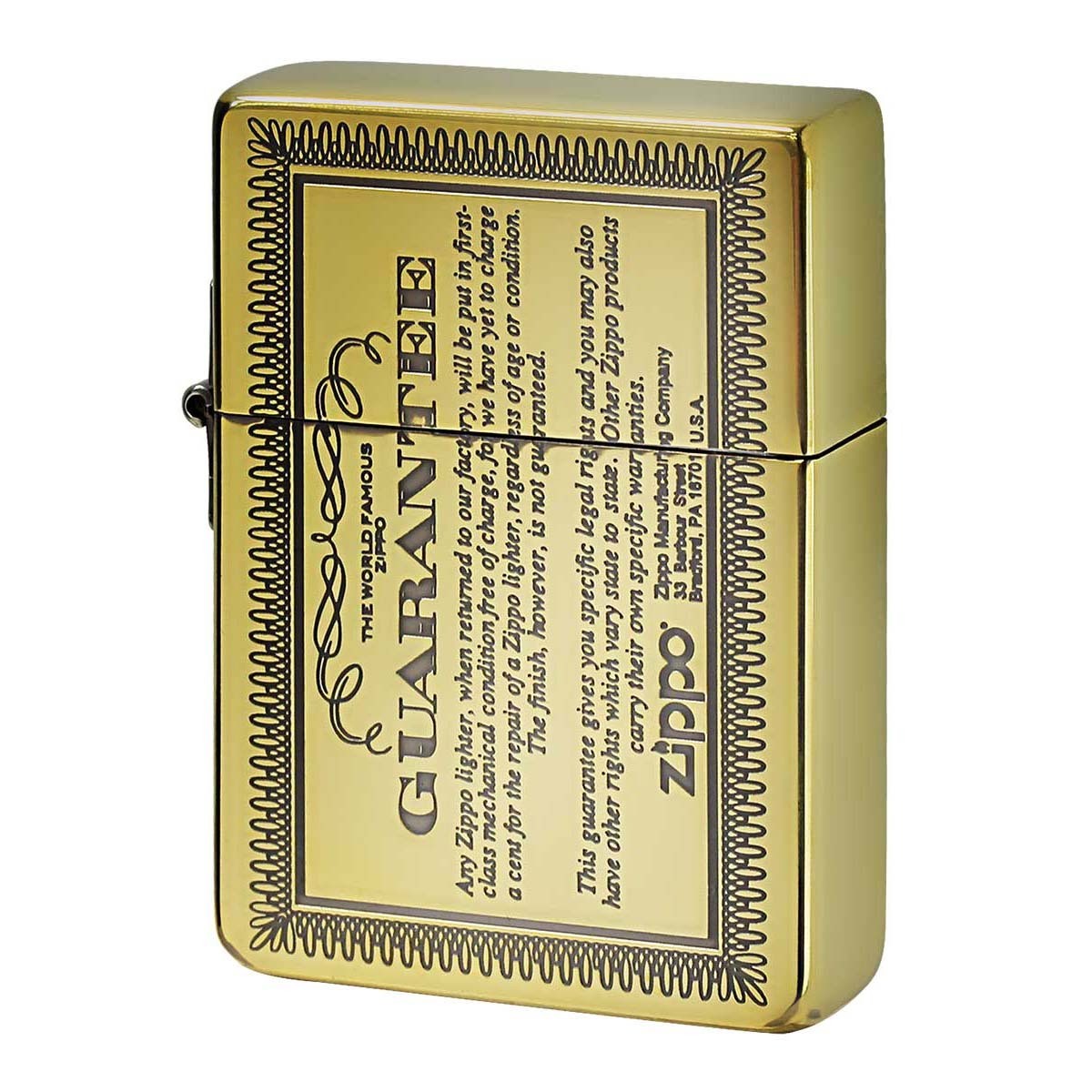 Zippo 1935 Replica Brass Lighter Guarantee Pattern Vintage Used