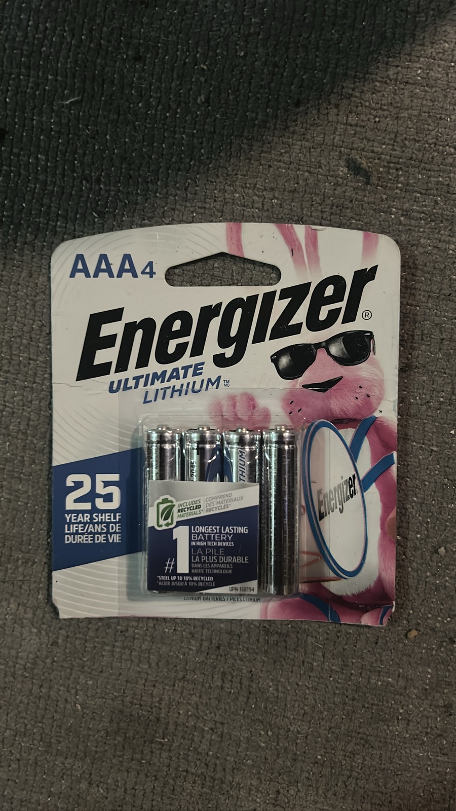 Energizer Ultimate Lithium AAA 4 Pack L92BP4 25 Yr Shelf Life