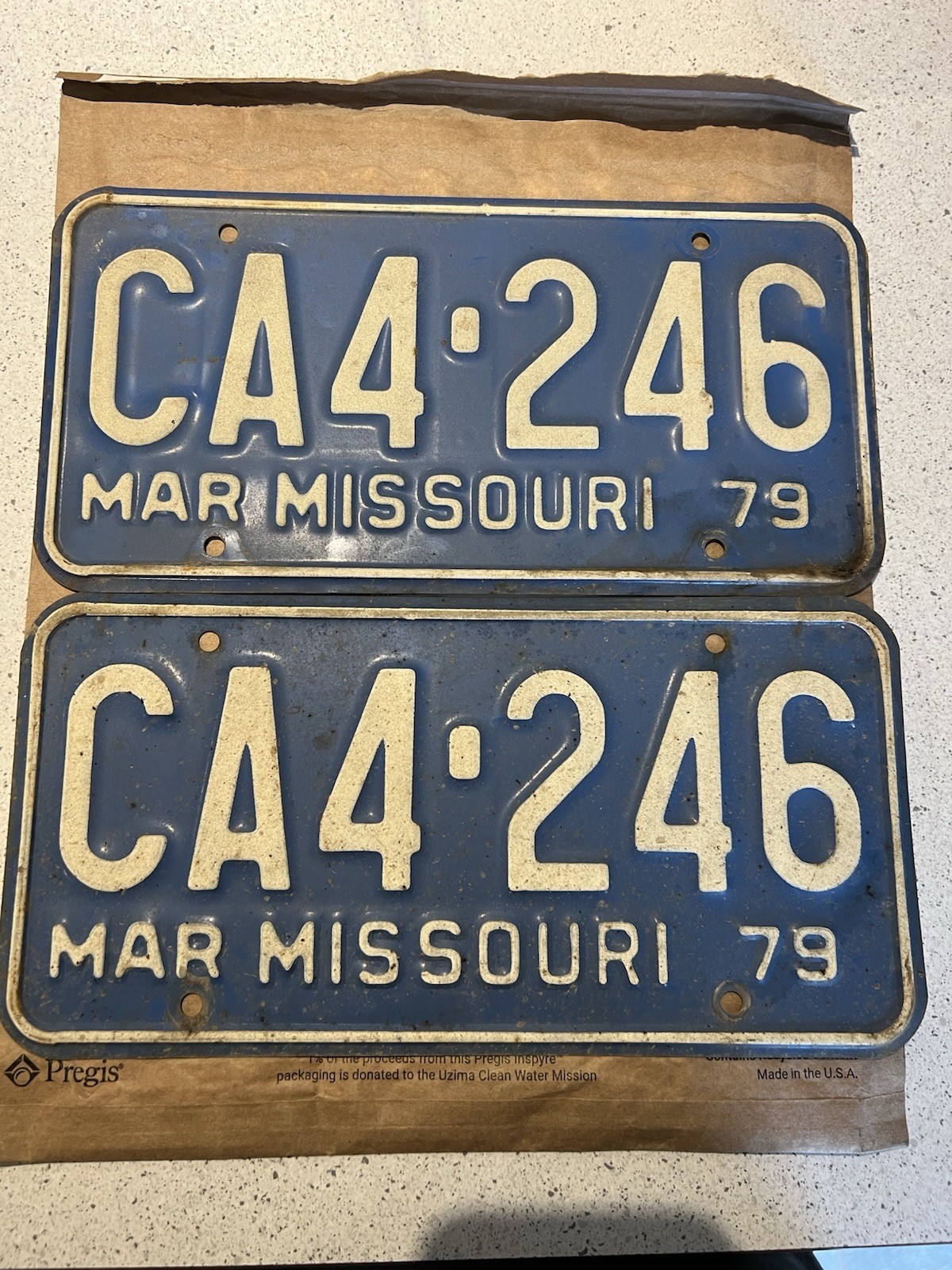 Vintage Missouri License Plate 1979 CA4-246