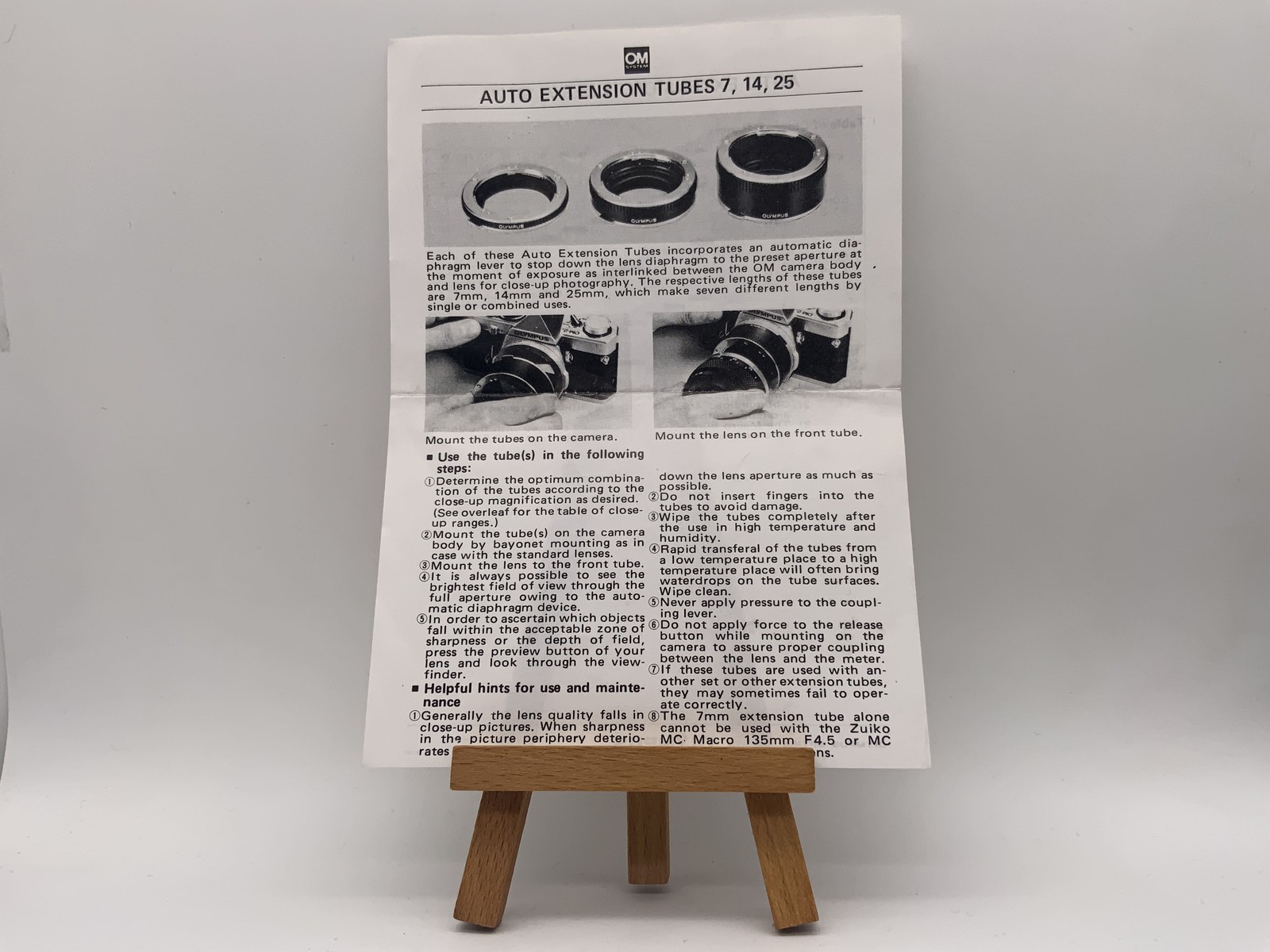 Olympus Auto Extension Tubes 7, 14, 25 Instruction Manual German