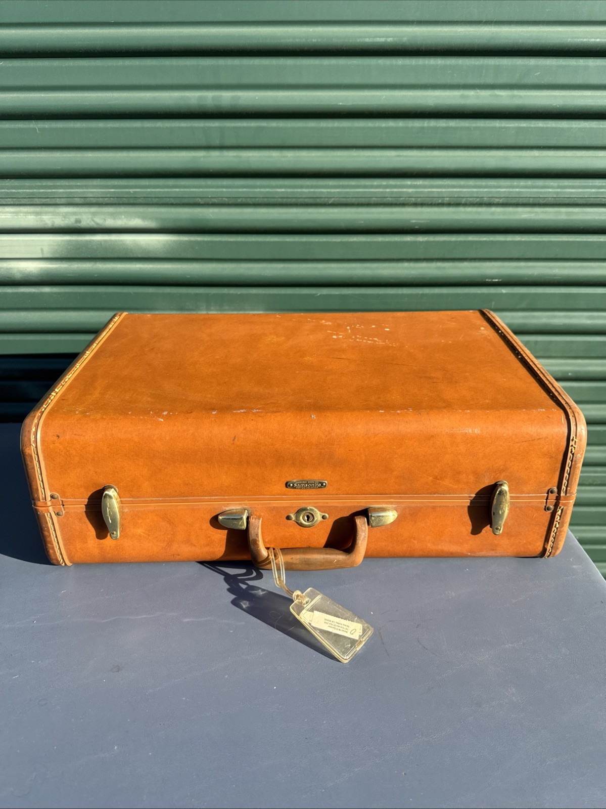 Vintage Samsonite Suitcase Brown Hard Sided Luggage Mid Century w/ Key