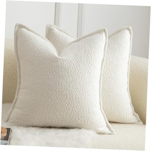  Pack of 2 Decorative Throw Pillow Covers 26" x 26" (Pack of 2) Cream White