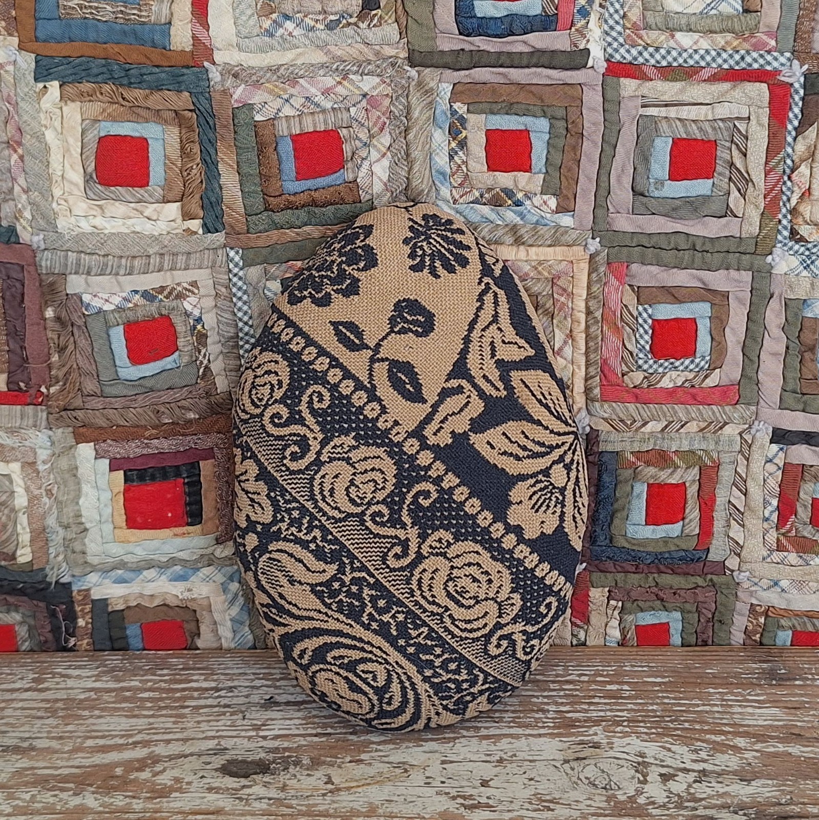 Primitive Rustic Easter Egg Antique Coverlet Bowl Filler Pillow #10 ARTISAN MADE