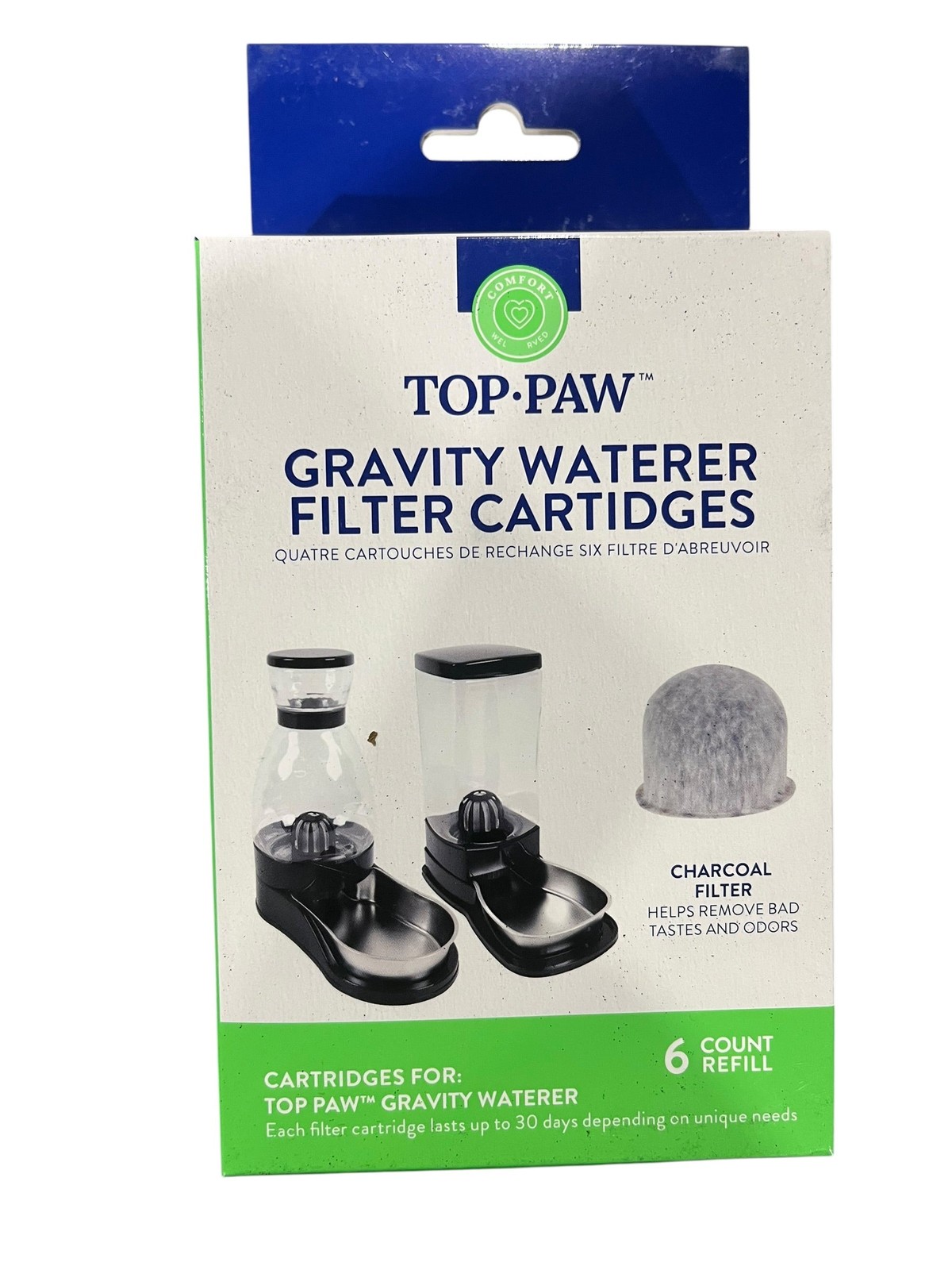 Top Paw, Gravity Waterer, Filter Cartridges, 6pk