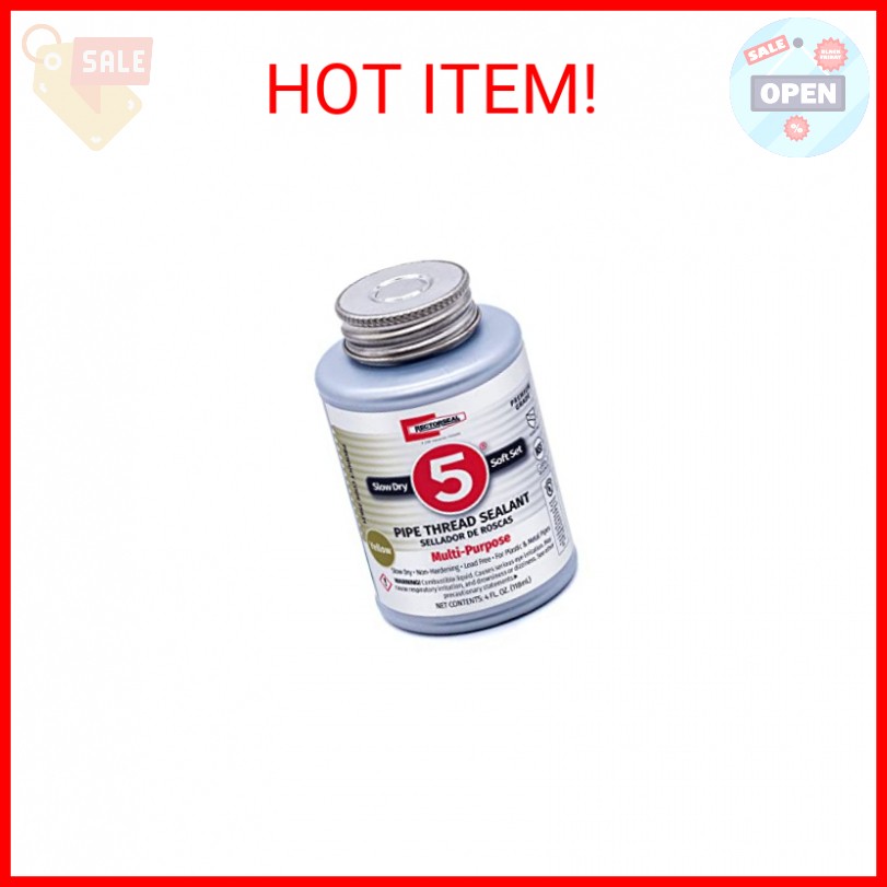 Rectorseal 25631 4-Ounce No. 5 Pipe Thread Sealant , Yellow , 4 fl. oz.