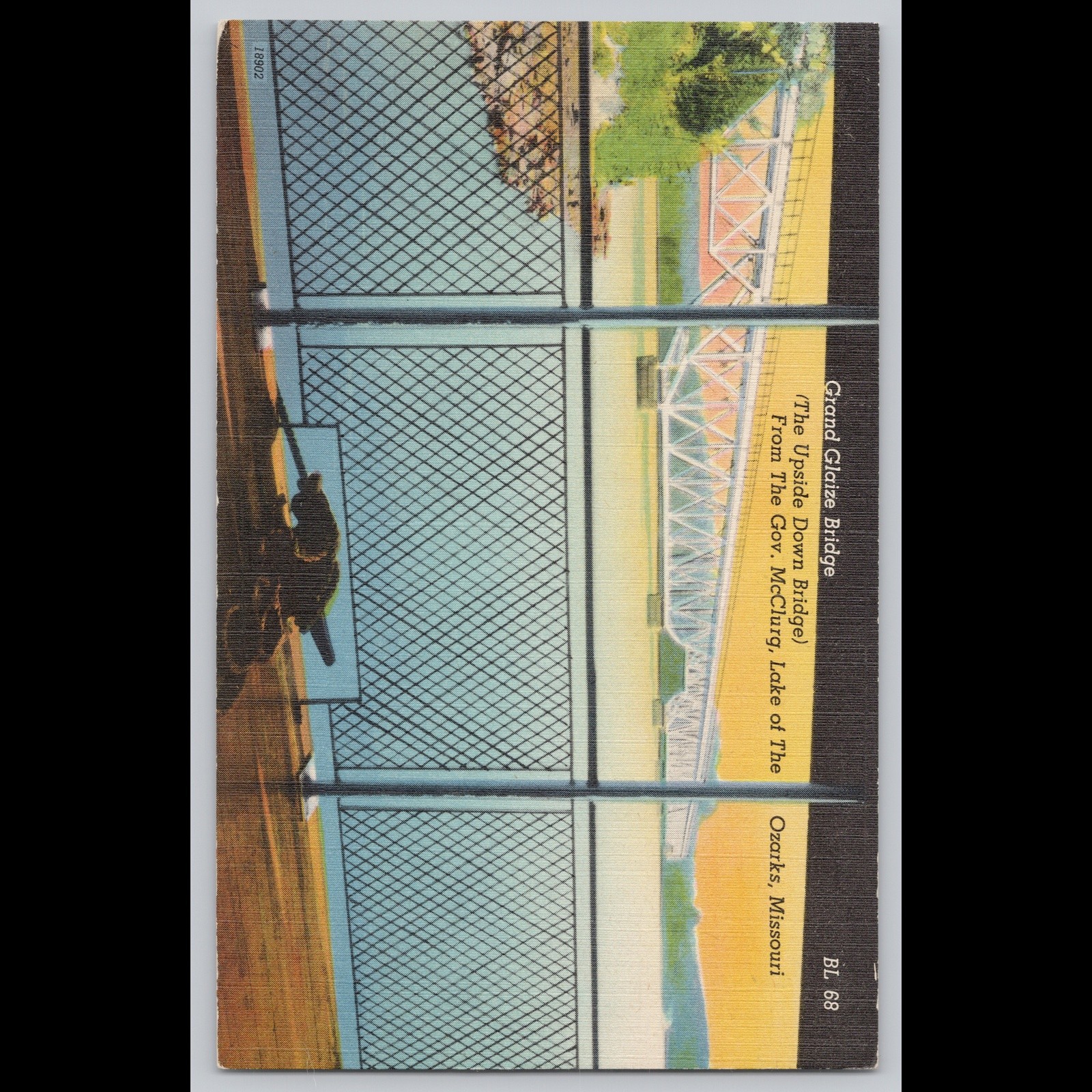 Antique Postcard Grand Glaize Bridge Lake of the Ozarks Missouri