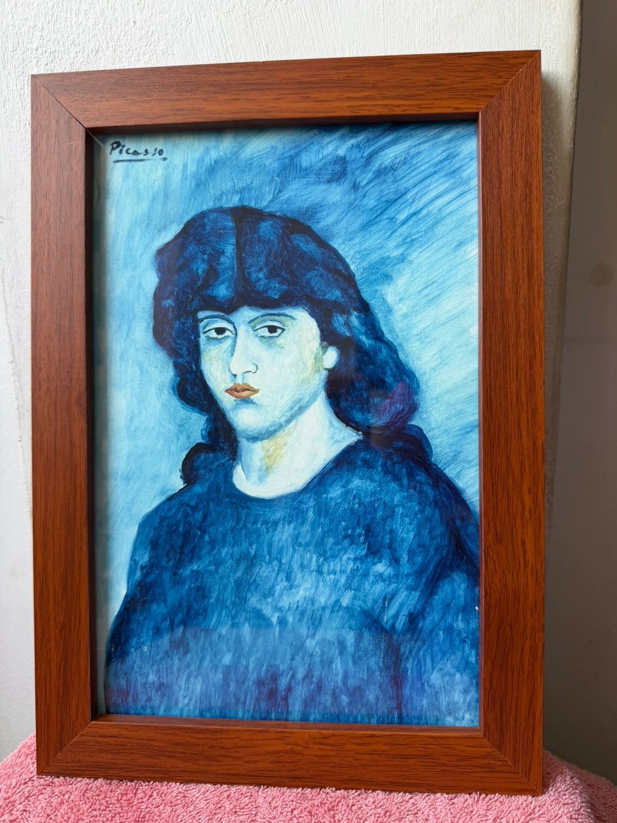 pablo picasso , framed oil painting on wood, sealed and signed.