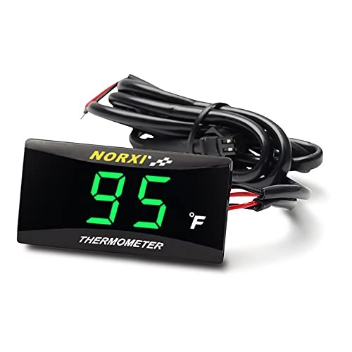 Motorcycle Water Temperature Meter Fahrenheit Thermometer Universal Green Meter