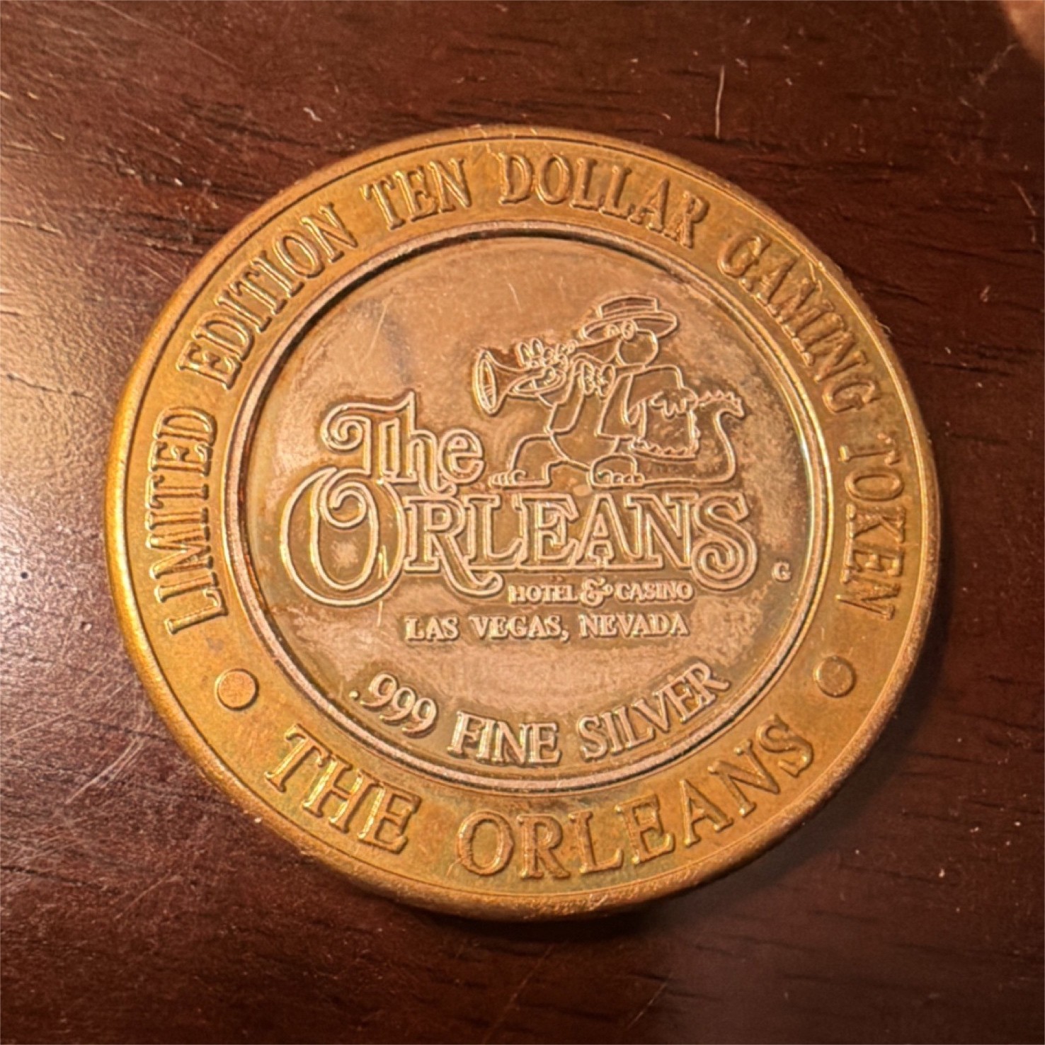 The Orleans Limited Edition $10 Casino Gaming Token .999 Fine Silver