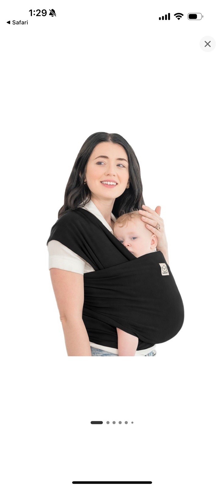 KeaBabies Black Baby Wrap Carrier for Infants, Machine Washable, Size Adjustable