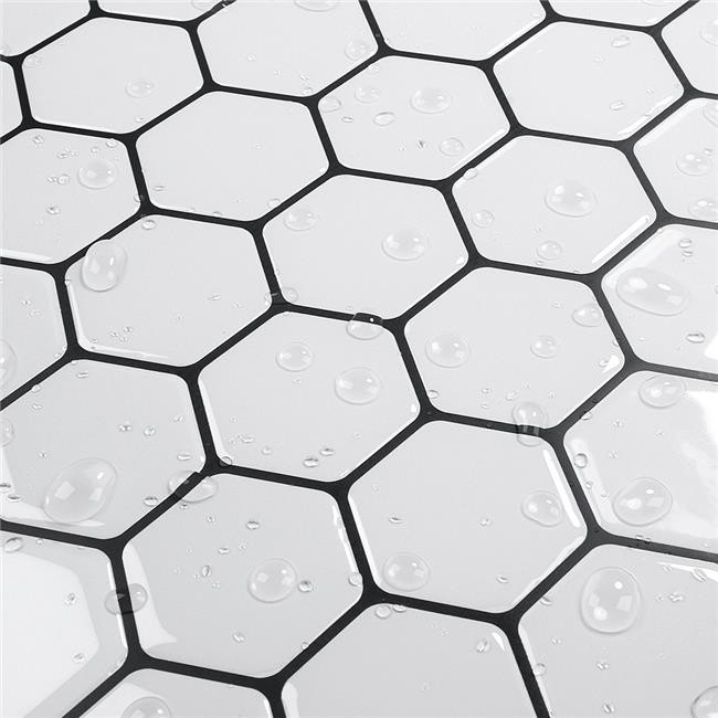 Dcor WOW 41009 Peel & Stick Backsplash (8) 12x12-inch Sheet Covers 8 Sq Ft Wh...