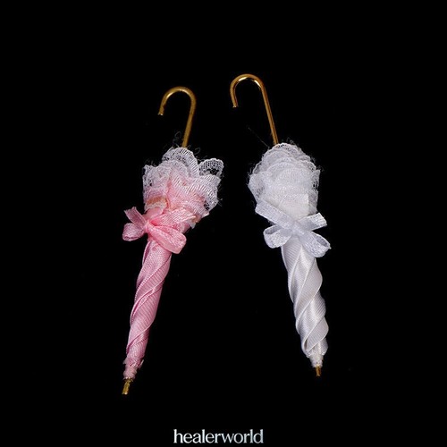 1:12 Scale Dollhouse Miniatures Pink Royal Sun Umbrella Cannot Be Opened Decor