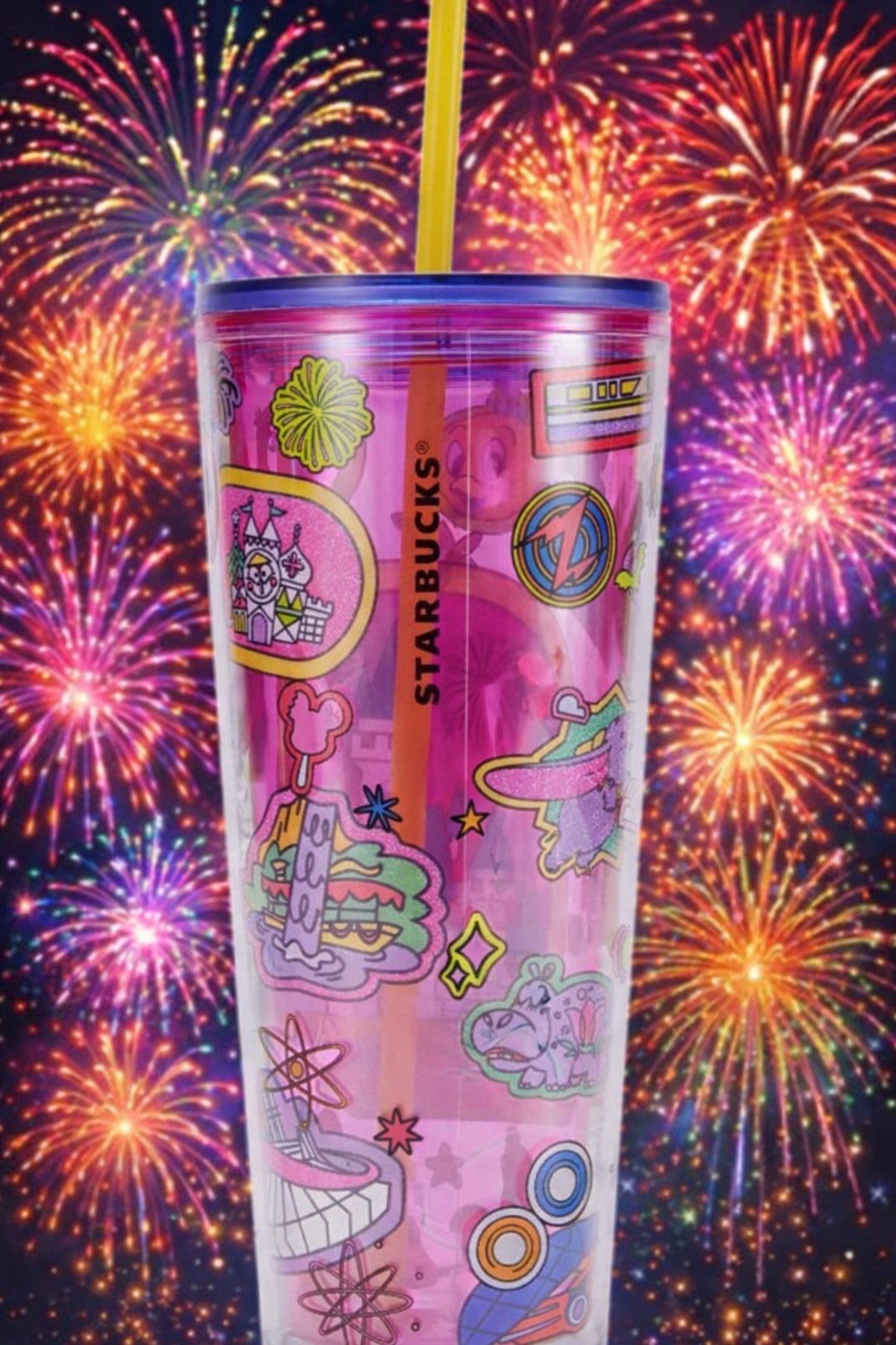 🎉NEW Starbucks Disney's Magic Kingdom Tumbler Cup Straw Pin Pack Authentic