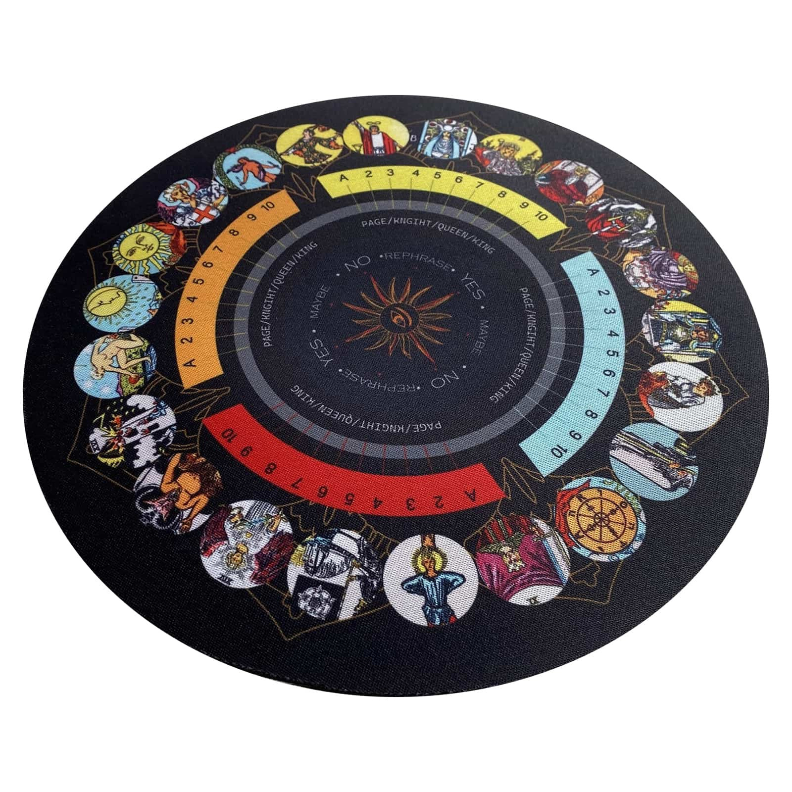Divination Board - Round Pendulum Mat - Rubber ,8.7in Altar Tarot Table Cloth 