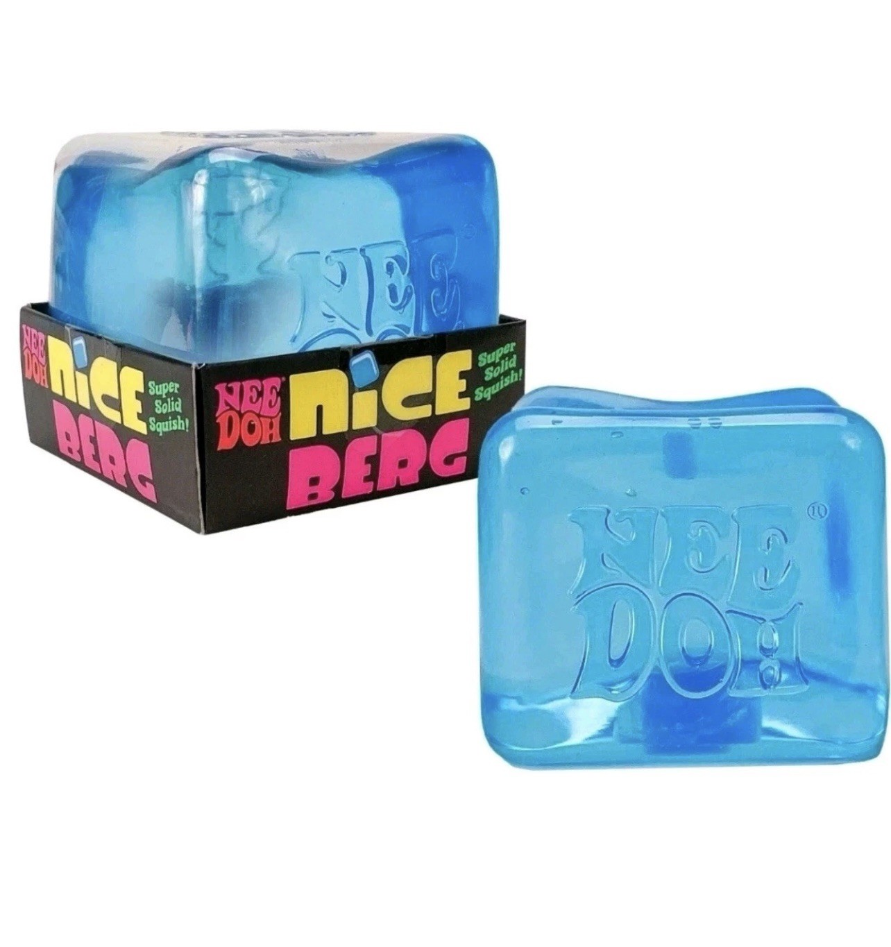 NeeDoh Nice Berg Blue XL Giant Nee Doh Niceberg Solid Squish BLUE Ice Block 
