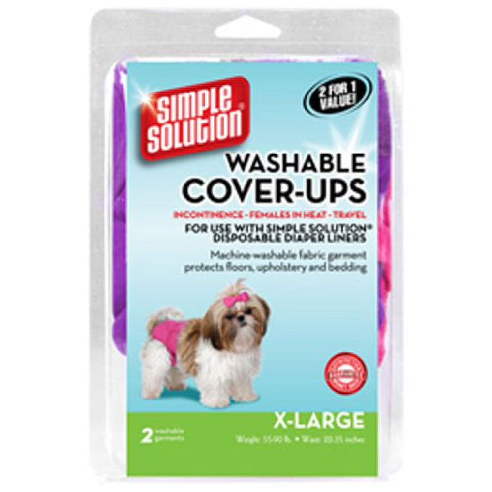 Simple Solution Washable Diaper Cover-Ups, X-Large, 2 PACK , Pink/Purple