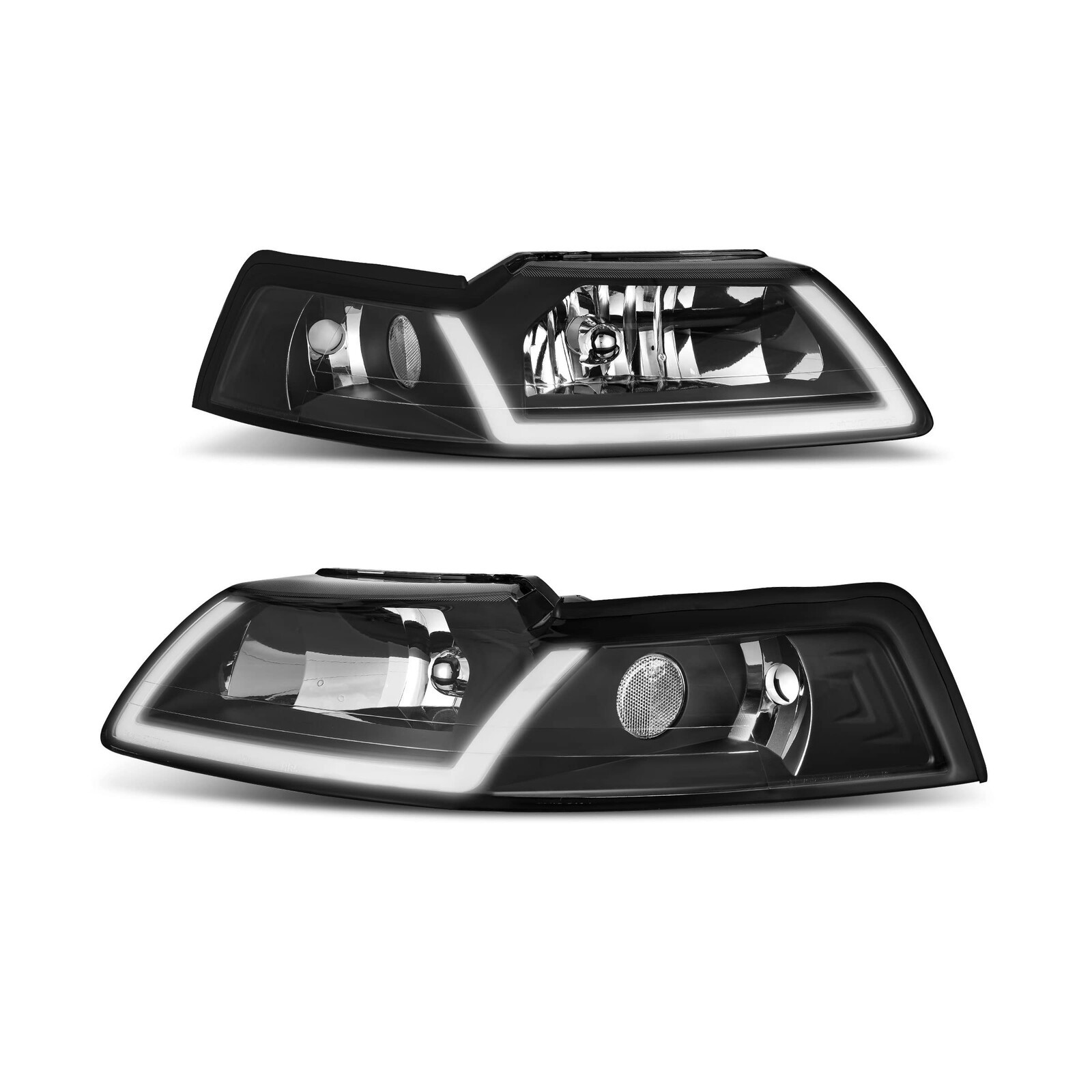 AUTOSAVER88 LED DRL Headlights Assembly For 1999-2004 Ford Mustang Headlamp Pair