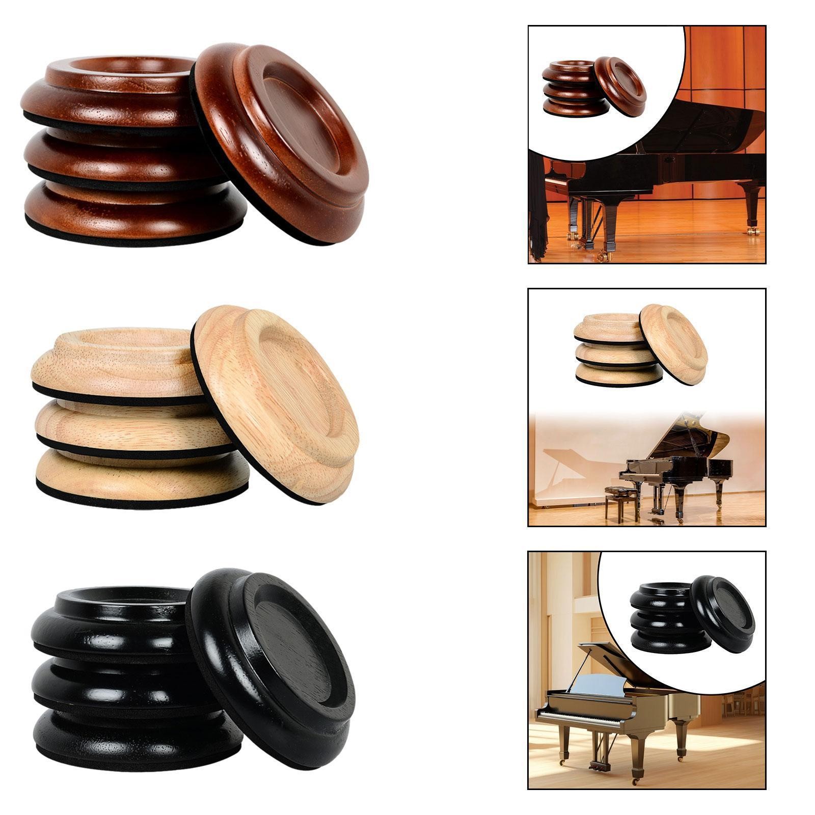 4 Pieces Piano Caster Cups Upright Piano Wheel Floor Protector Anti Noise for
