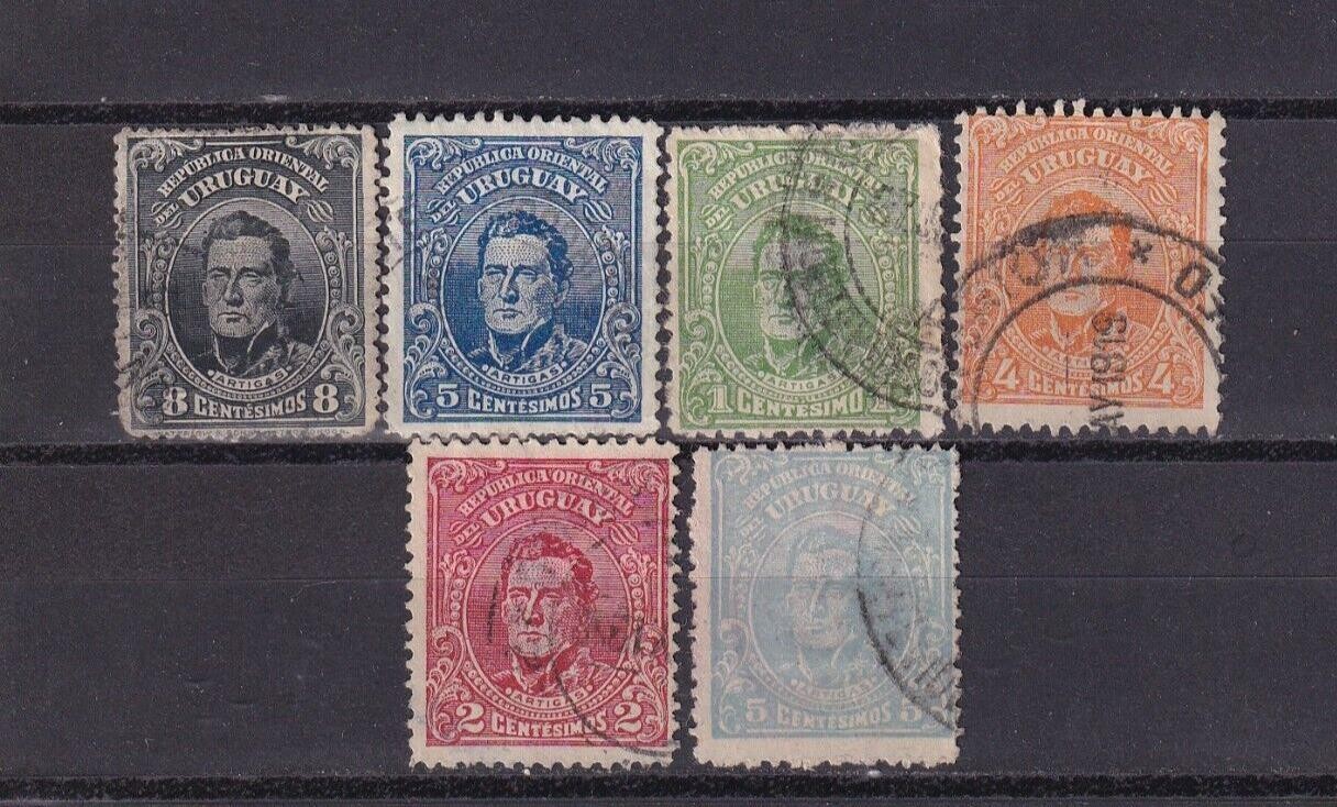 SA14e Uruguay 1910-1913 General Jose Artigas used stamps