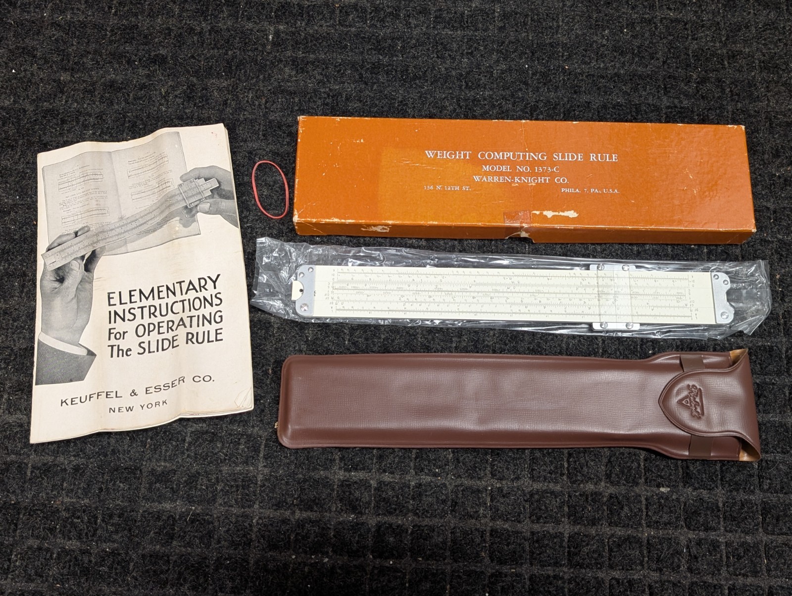 Vintage Warren-Knight Co. USA No.1373-C Weight Computing Slide Rule With Box