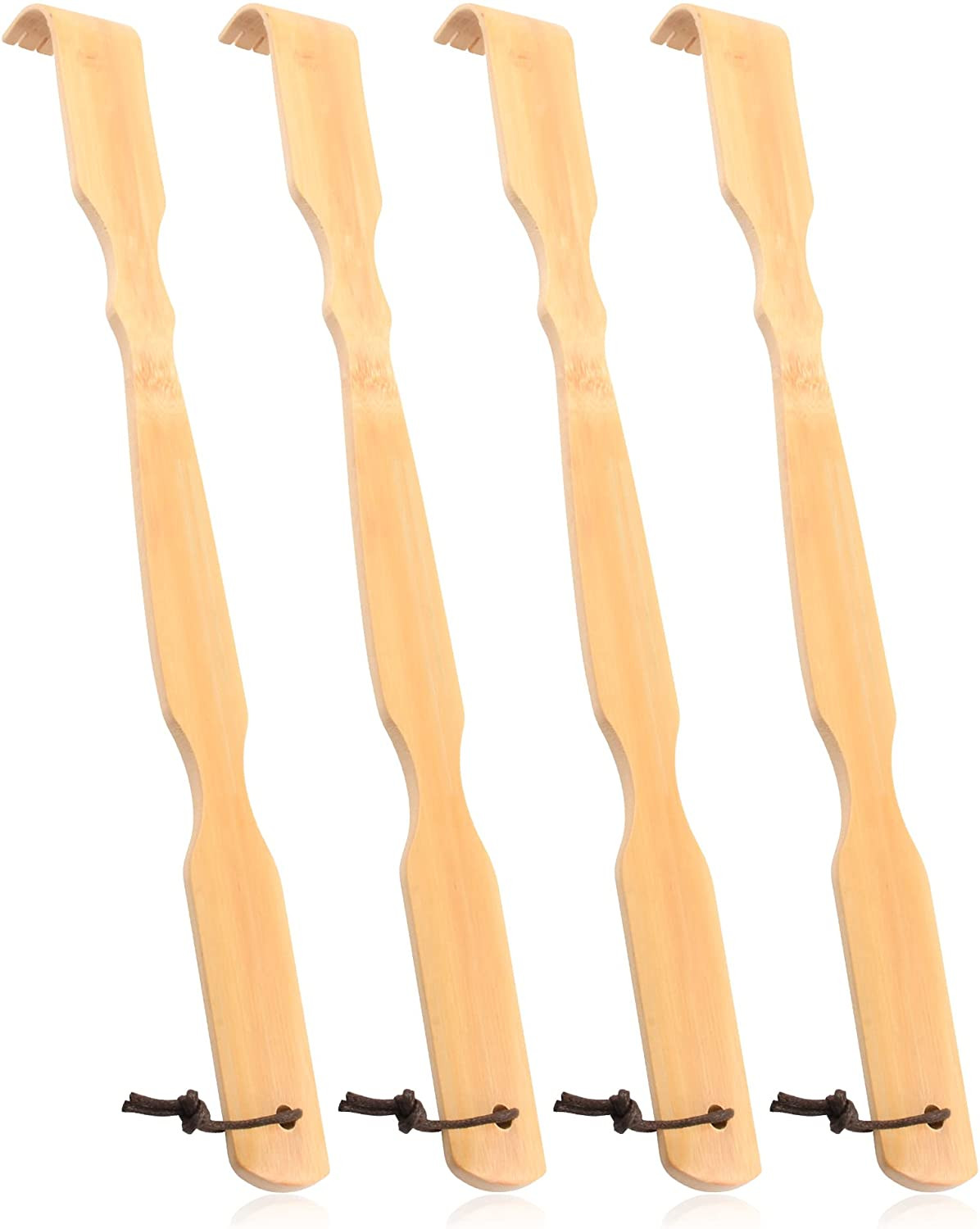 Wooden Bamboo Back Scratcher, 17" Natural Handmade Back Scratchers for Men and W