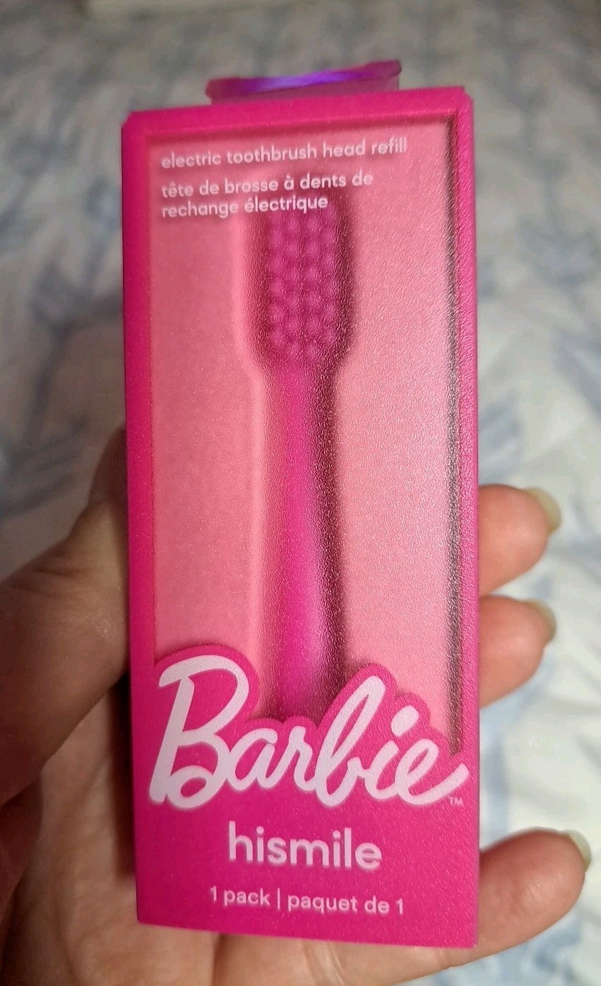 Hismile Elect. Toothbrush Head Refill Hot Pink.Barbie Words Are NOT On Item NEW 
