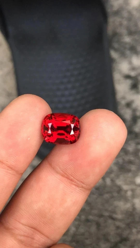 5+ Ct Natura Burma Red Color Ruby Cushion Cut Certified Loose Gemstone